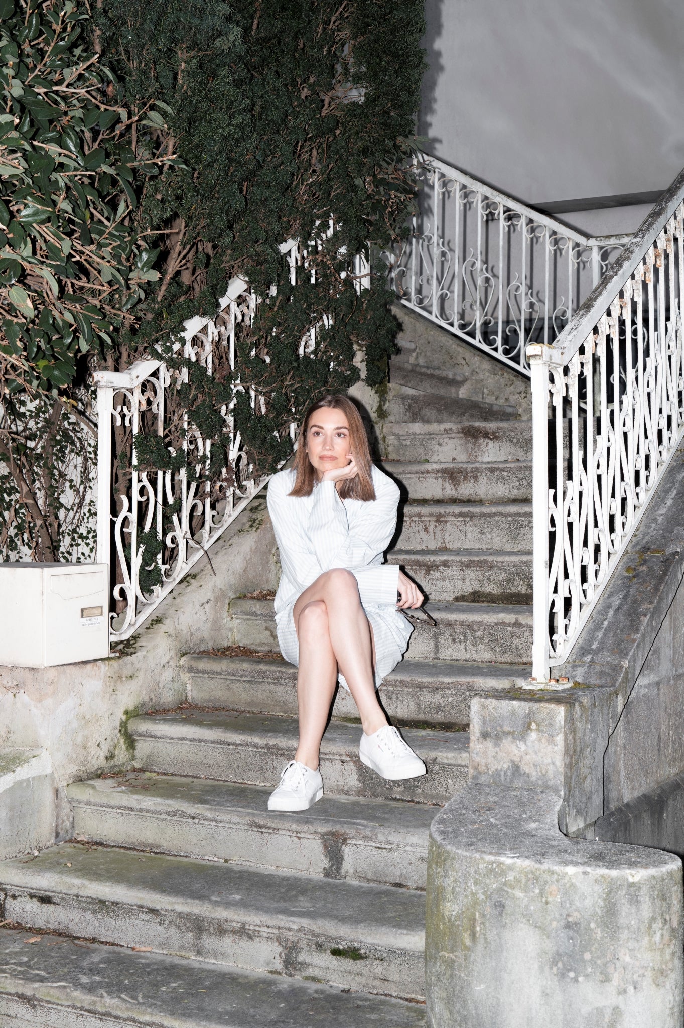 Pyjama Set (Shirt+ Shorts) - golden clouds stripe