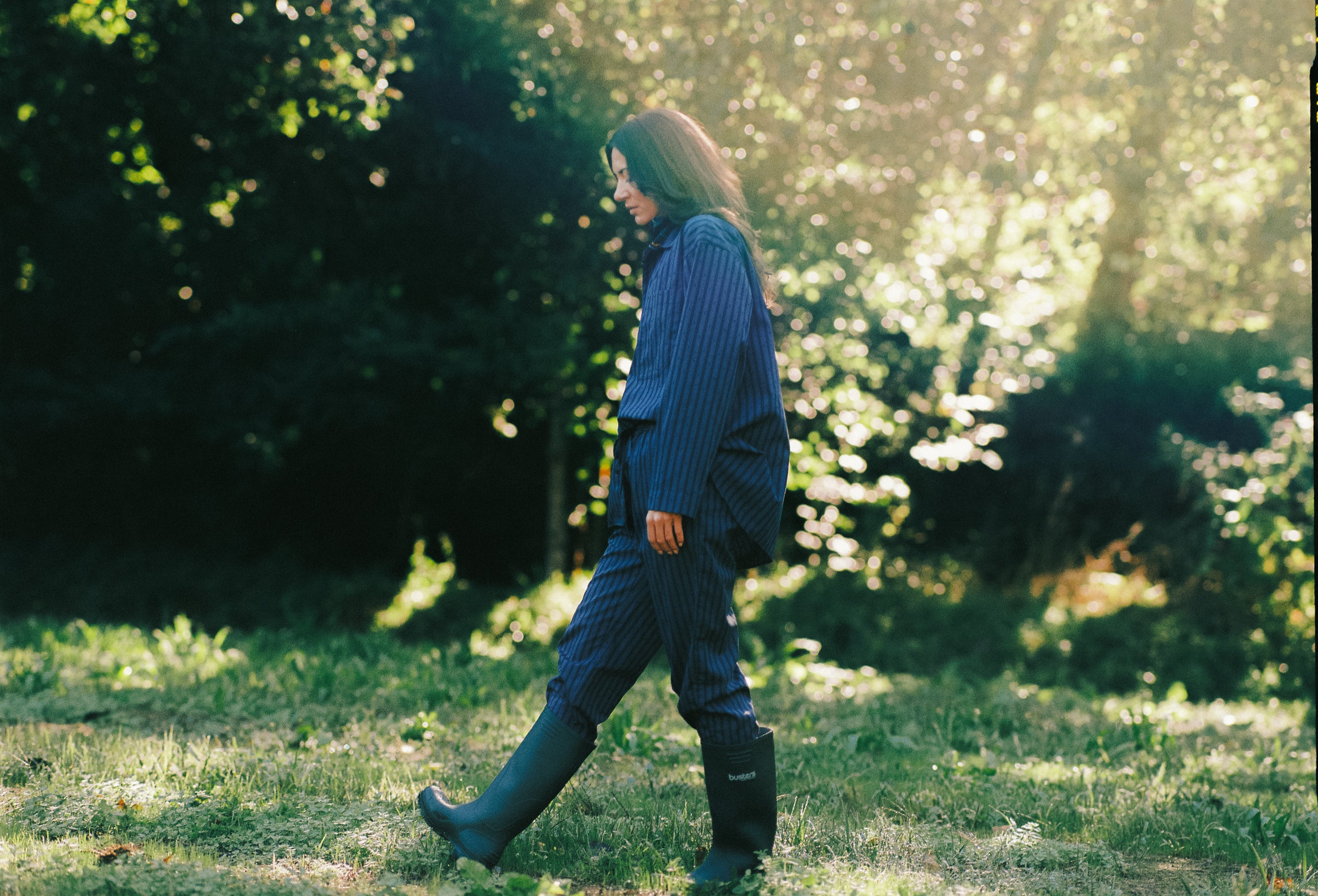 Pyjamahose - midnight navy stripe