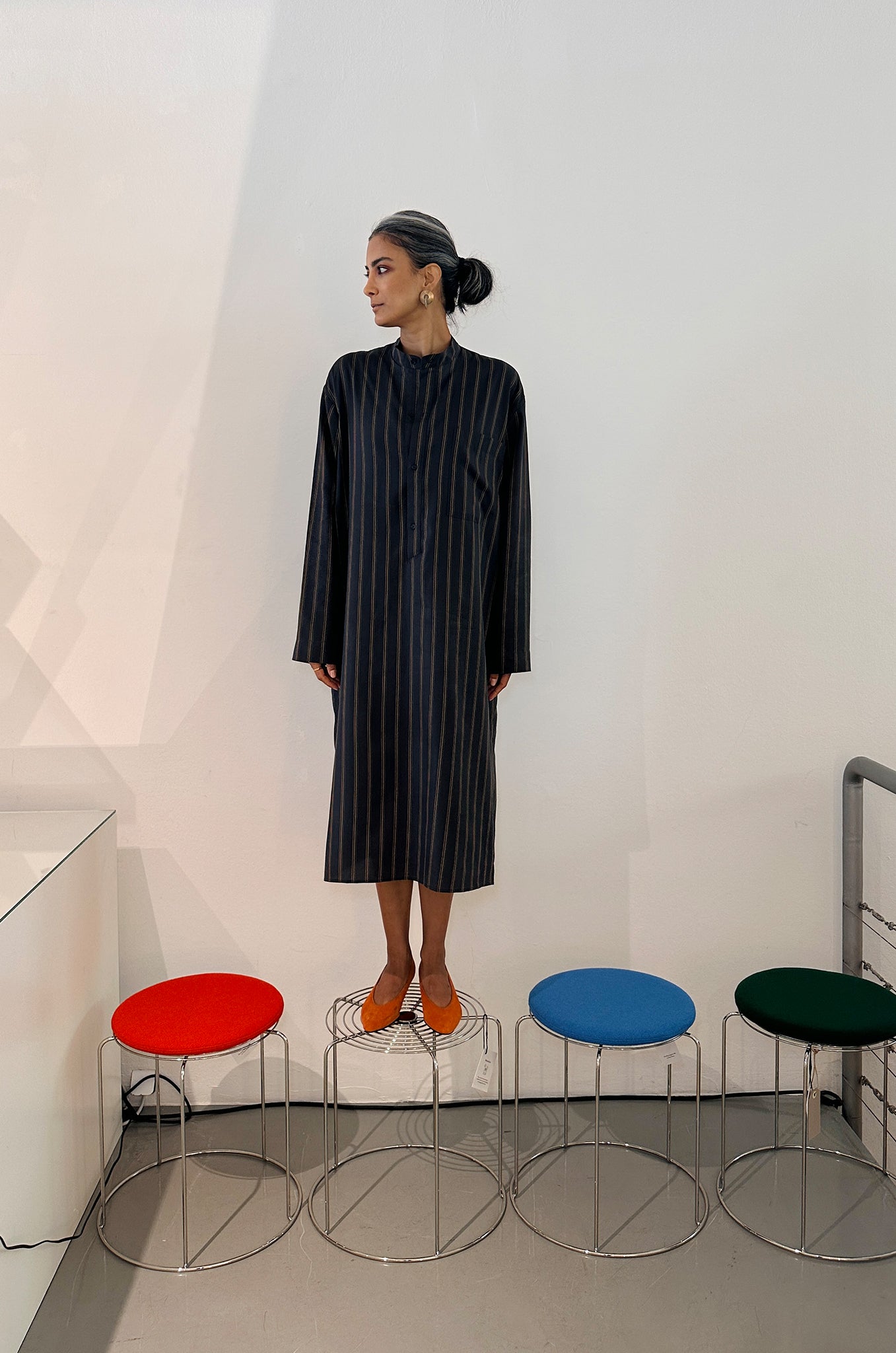 Nightshirt - toffee pinstripe