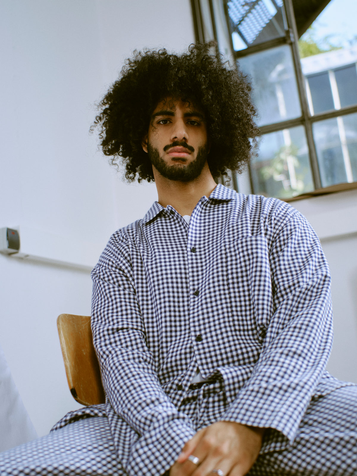 Pyjamahemd - little navy check