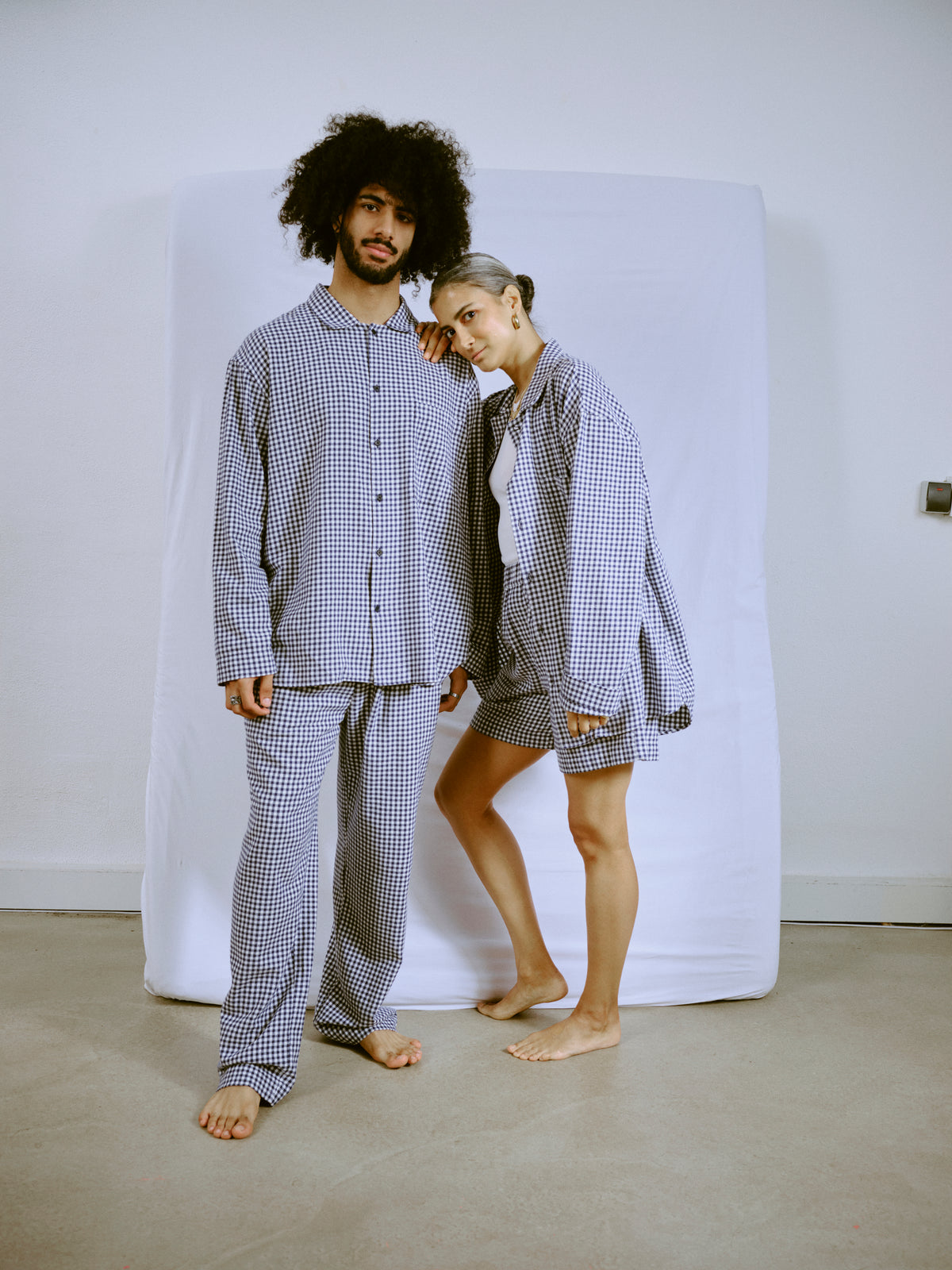 Pyjamahemd - little navy check