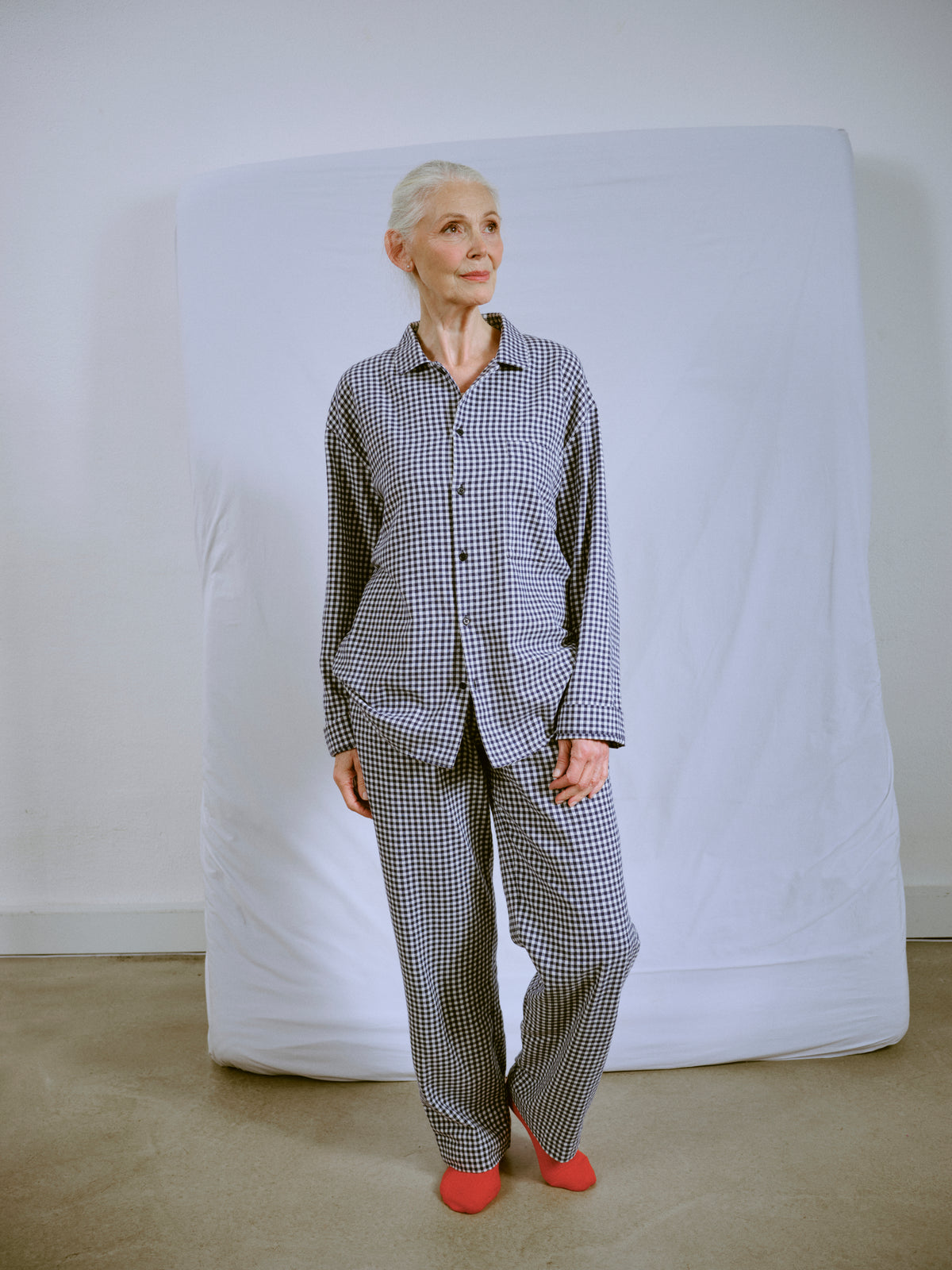 Pyjamaset (Shirt+ Pants) - little navy check
