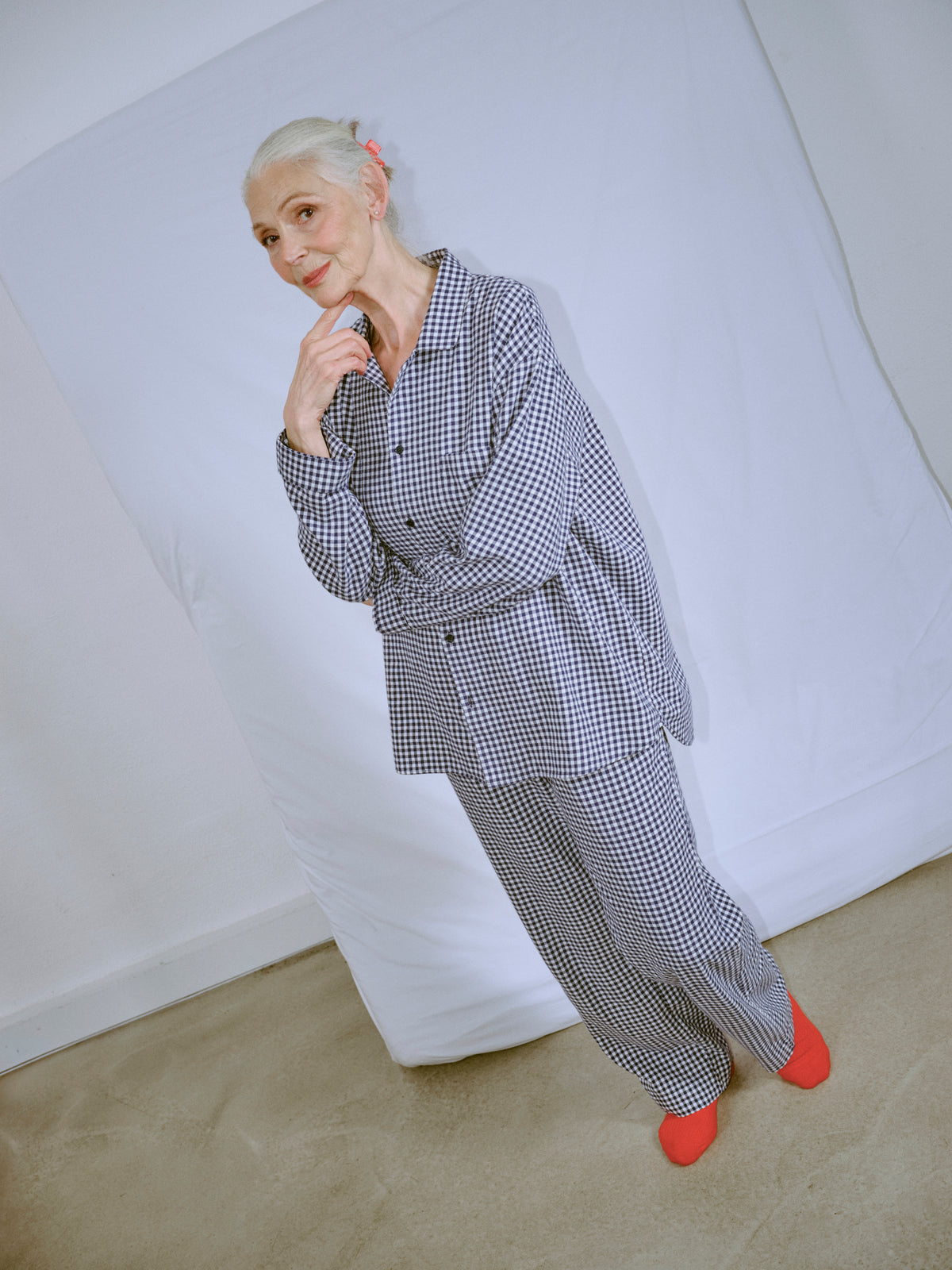 Pyjamaset (Shirt+ Pants) - little navy check