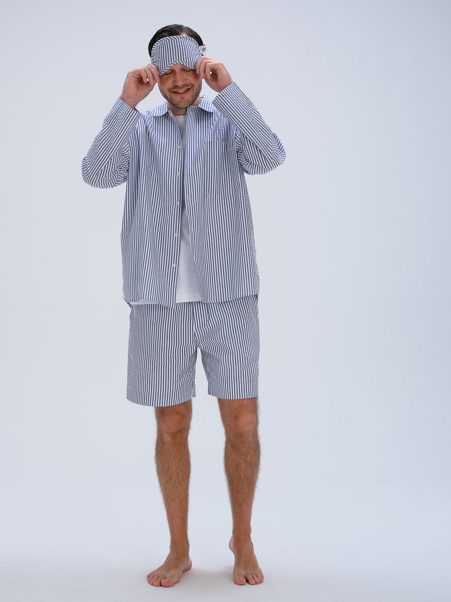 Pyjama Shorts - classic blue stripe