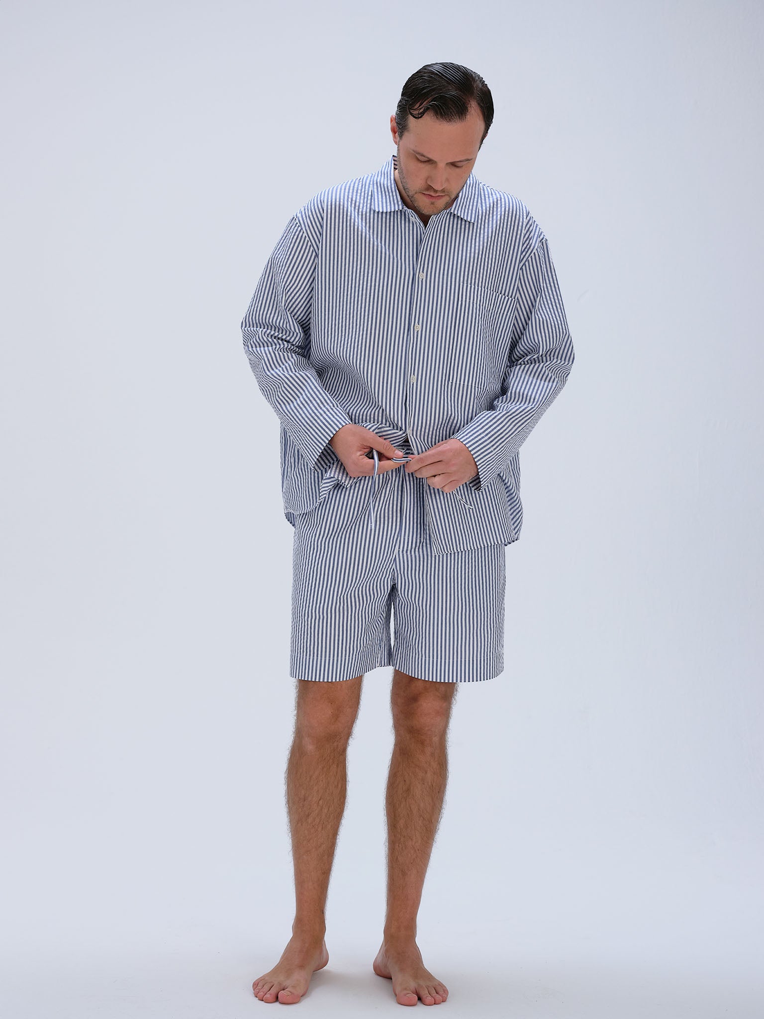 Pyjama Shorts - classic blue stripe