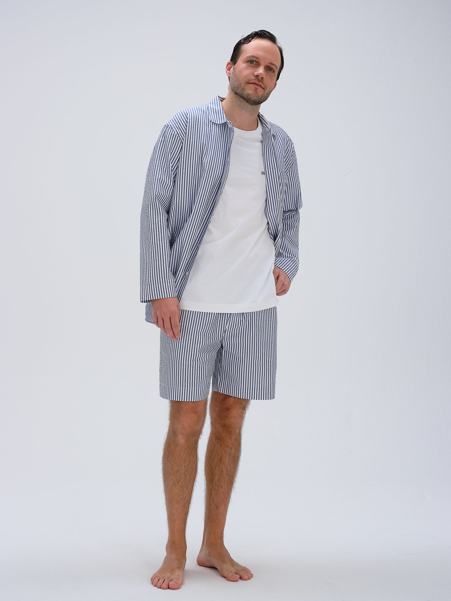 Pyjama Shorts - classic blue stripe