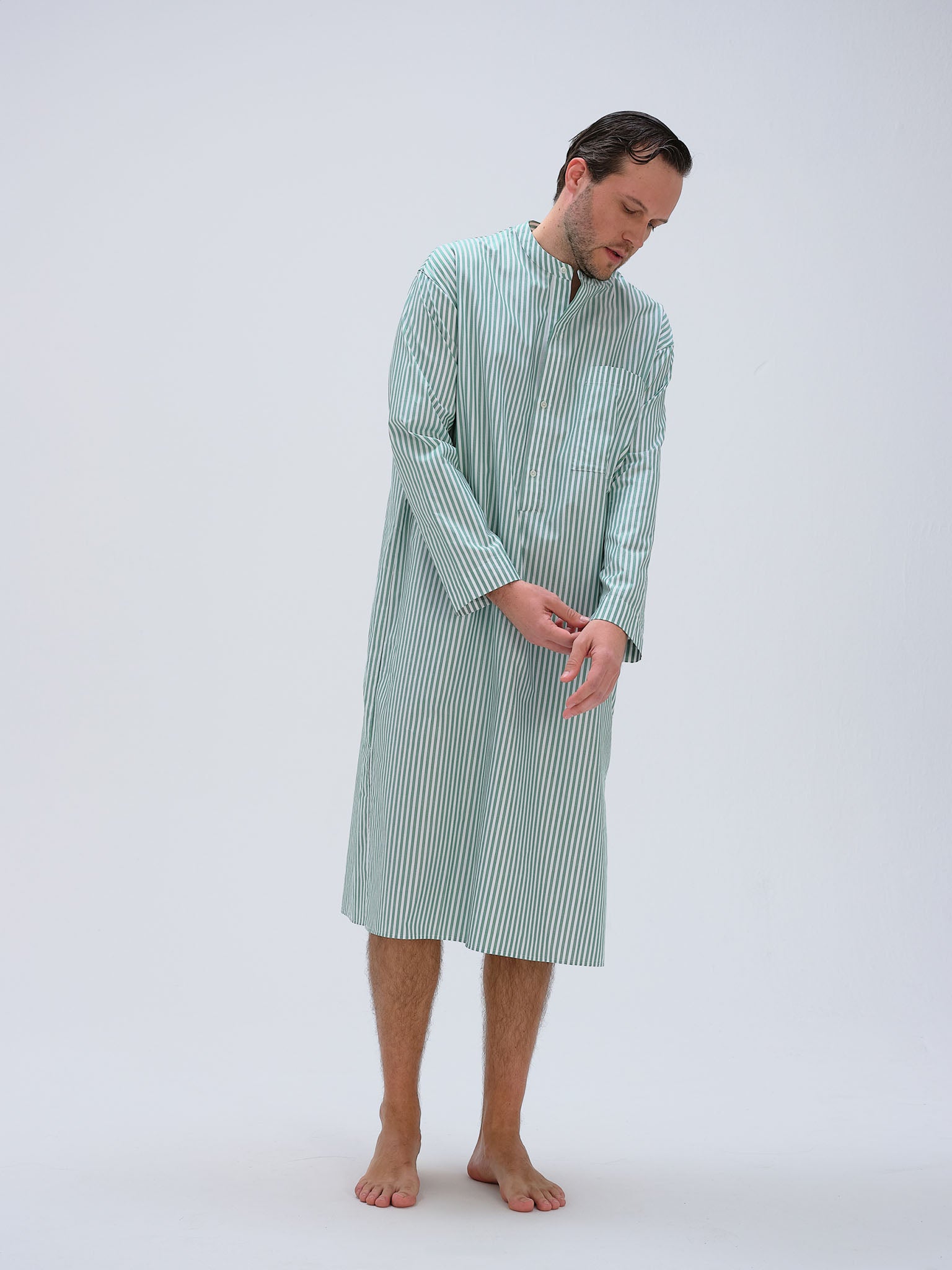 Nachthemd - gratitude green stripe