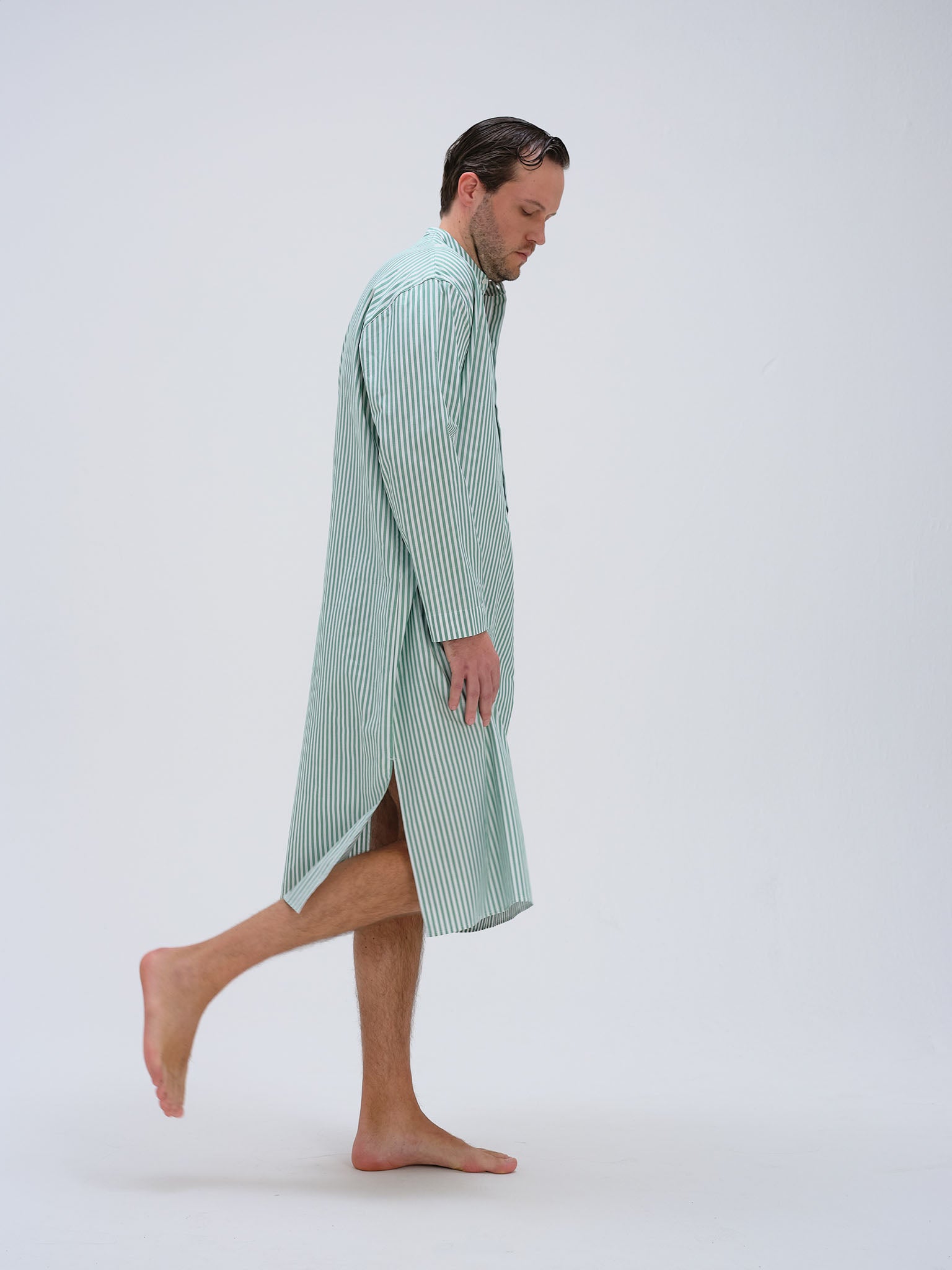 Nachthemd - gratitude green stripe