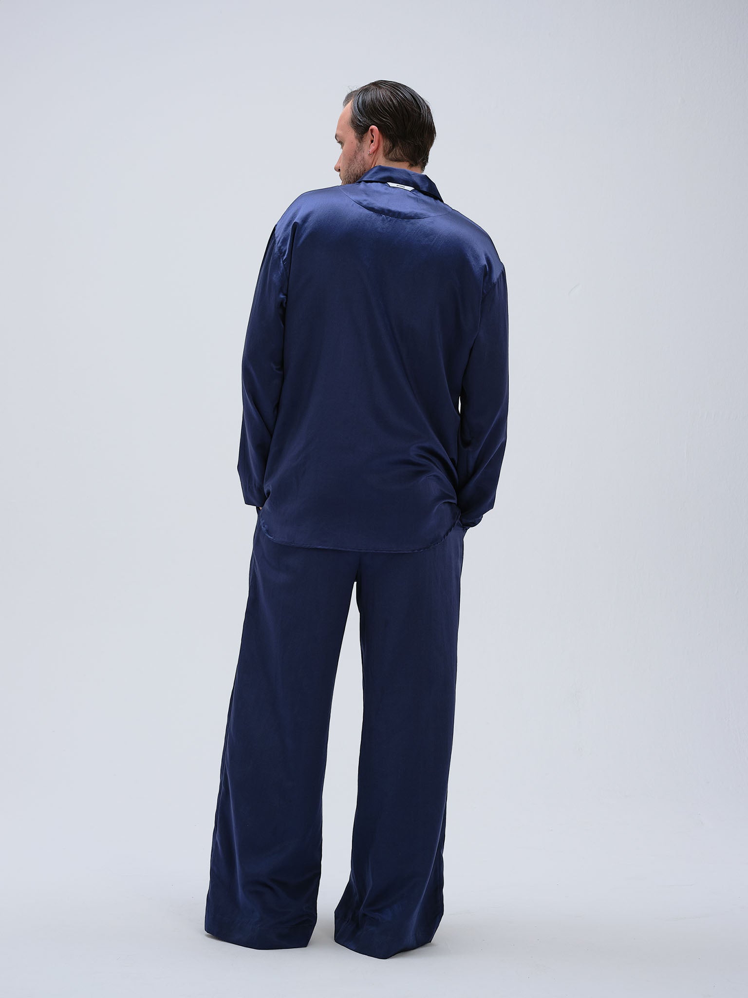 Wideleg Pyjamahose - midnight blue