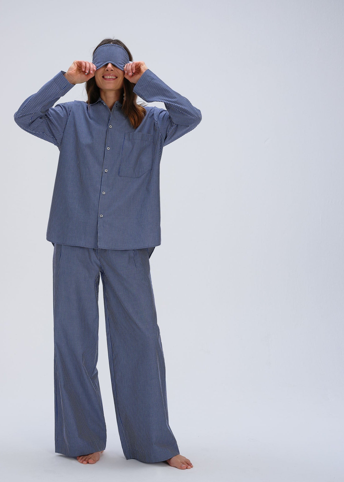 Schlafmaske - sailor blue stripe
