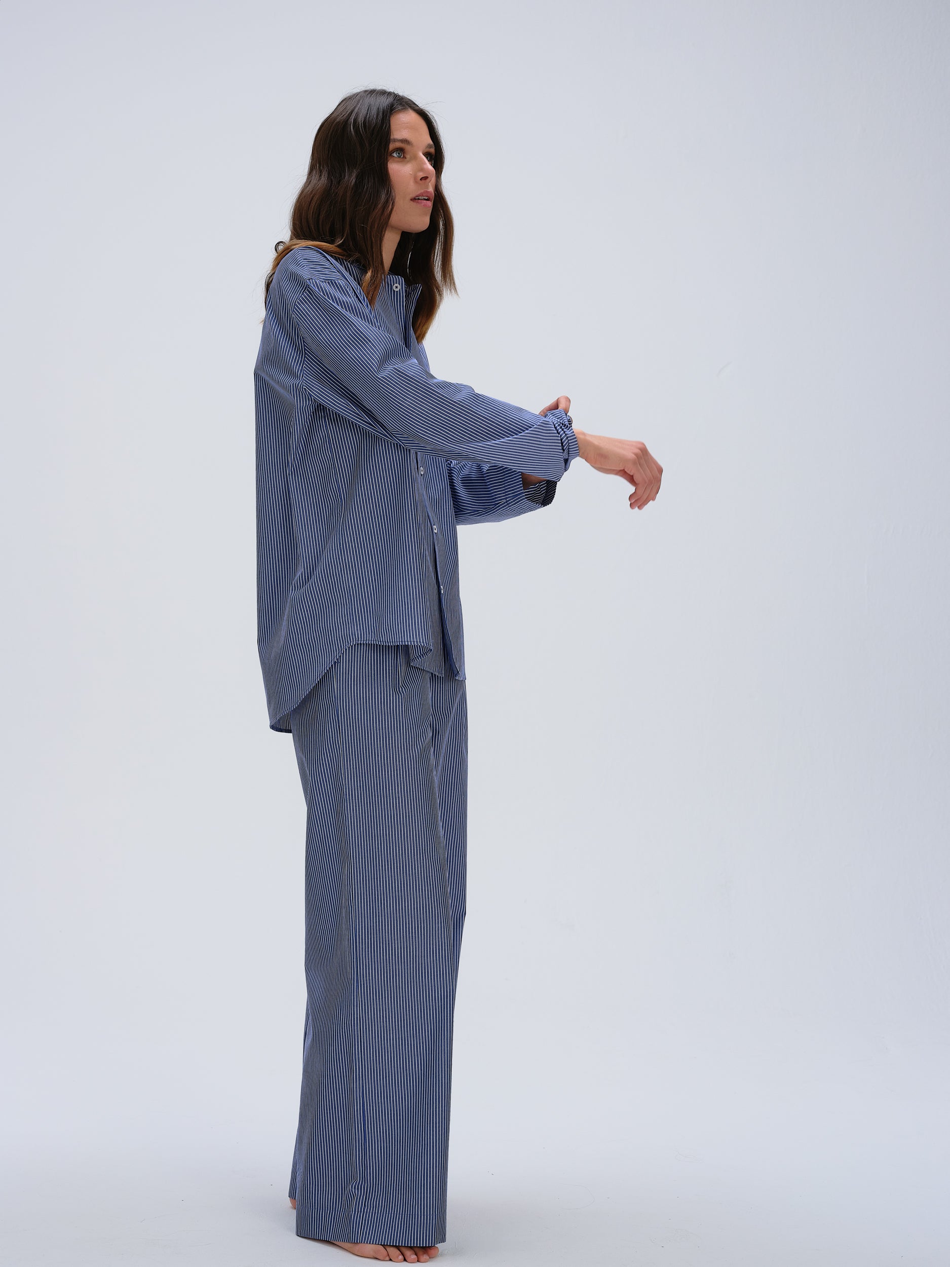 Pyjama Set (Shirt + Pants) - sailor blue stripe