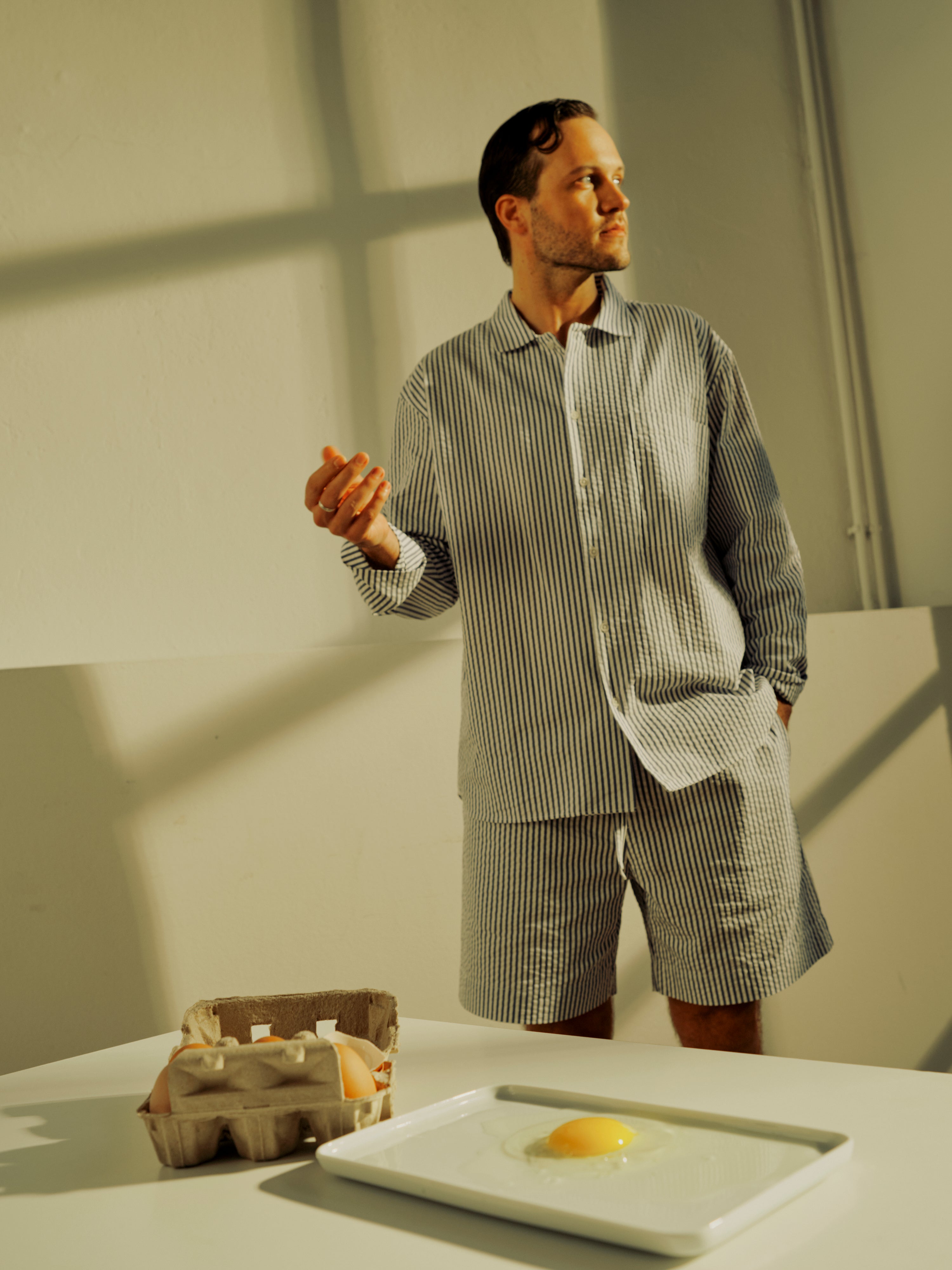Pyjama Shorts - classic blue stripe