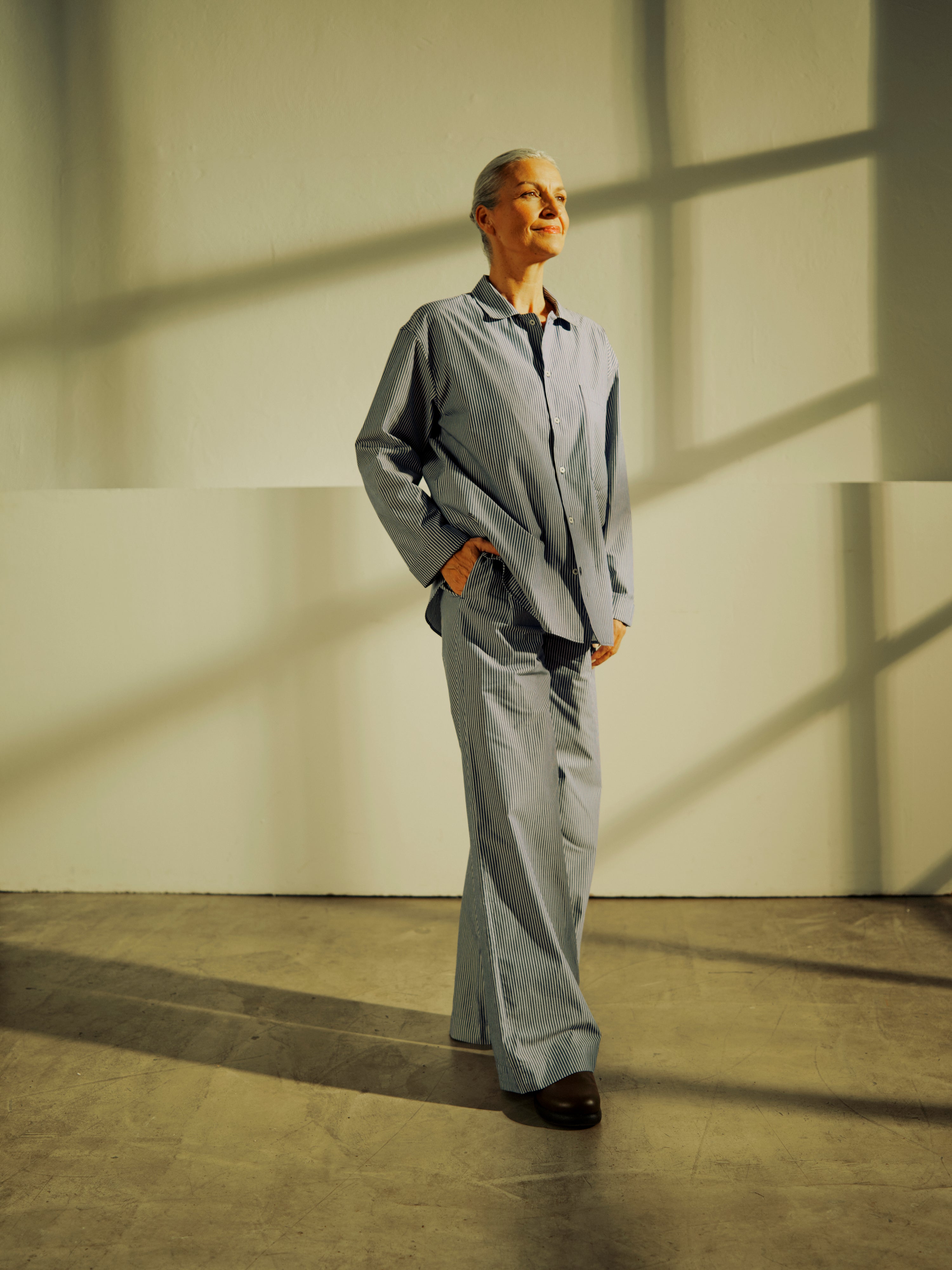 Wideleg Pyjama Pants - sailor blue stripe