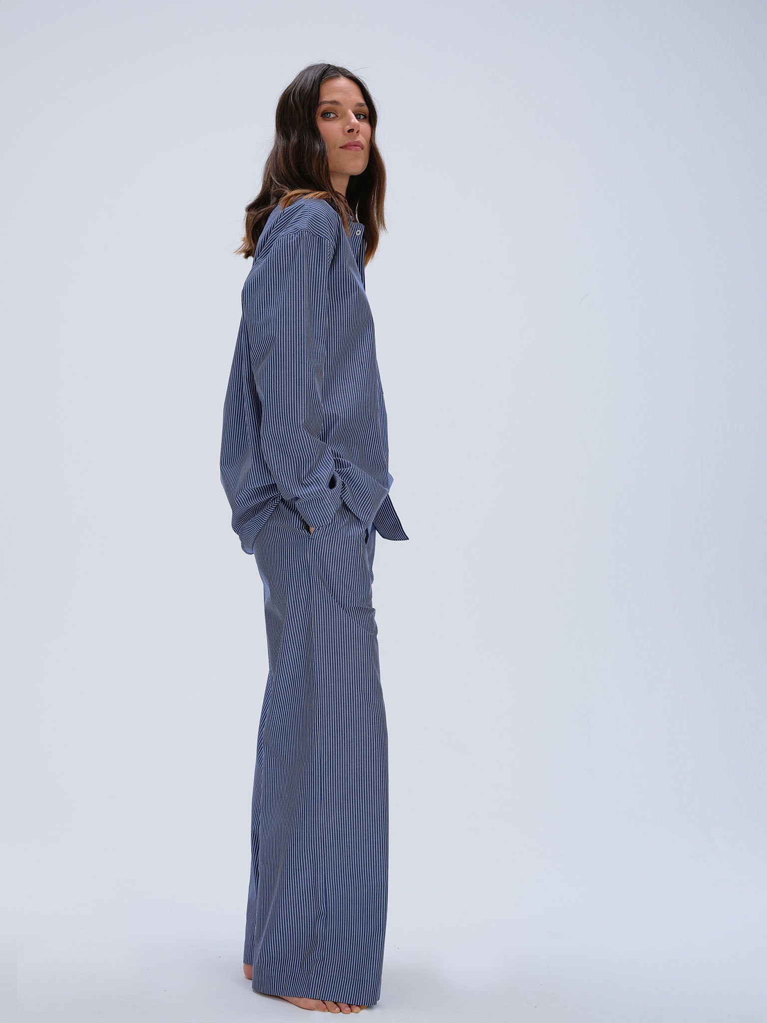 Pyjama Set (Shirt + Pants) - sailor blue stripe