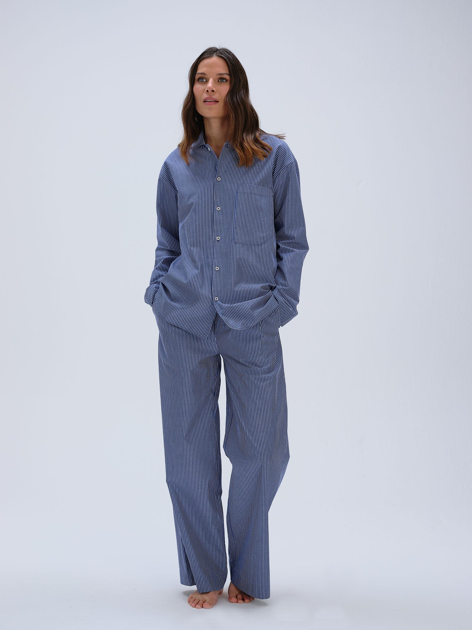Pyjama Set (Shirt + Pants) - sailor blue stripe