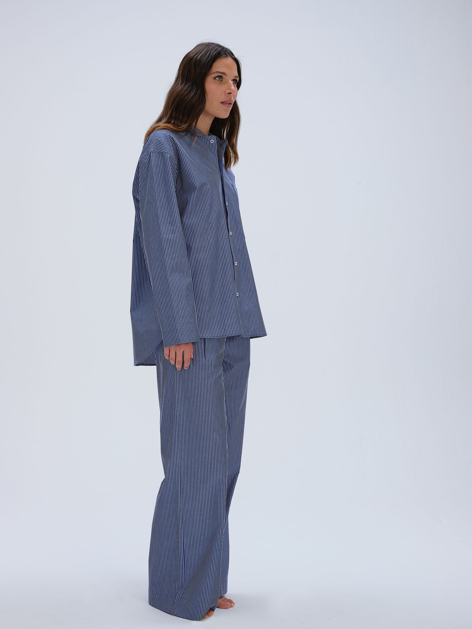 Pyjamahemd - sailor blue stripe