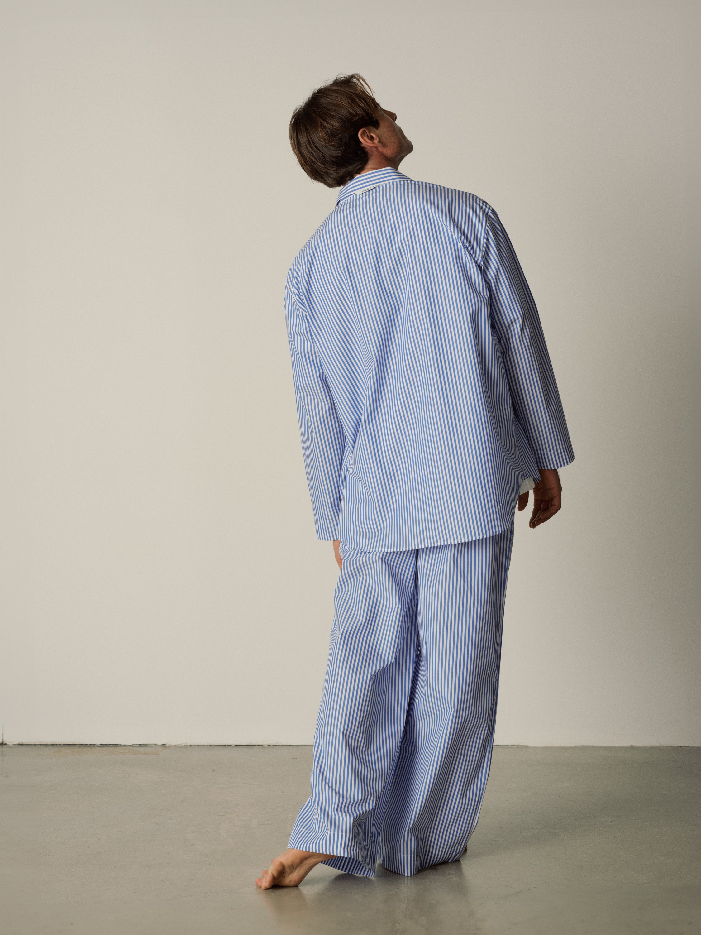 Pyjamahemd - indigo blue stripe