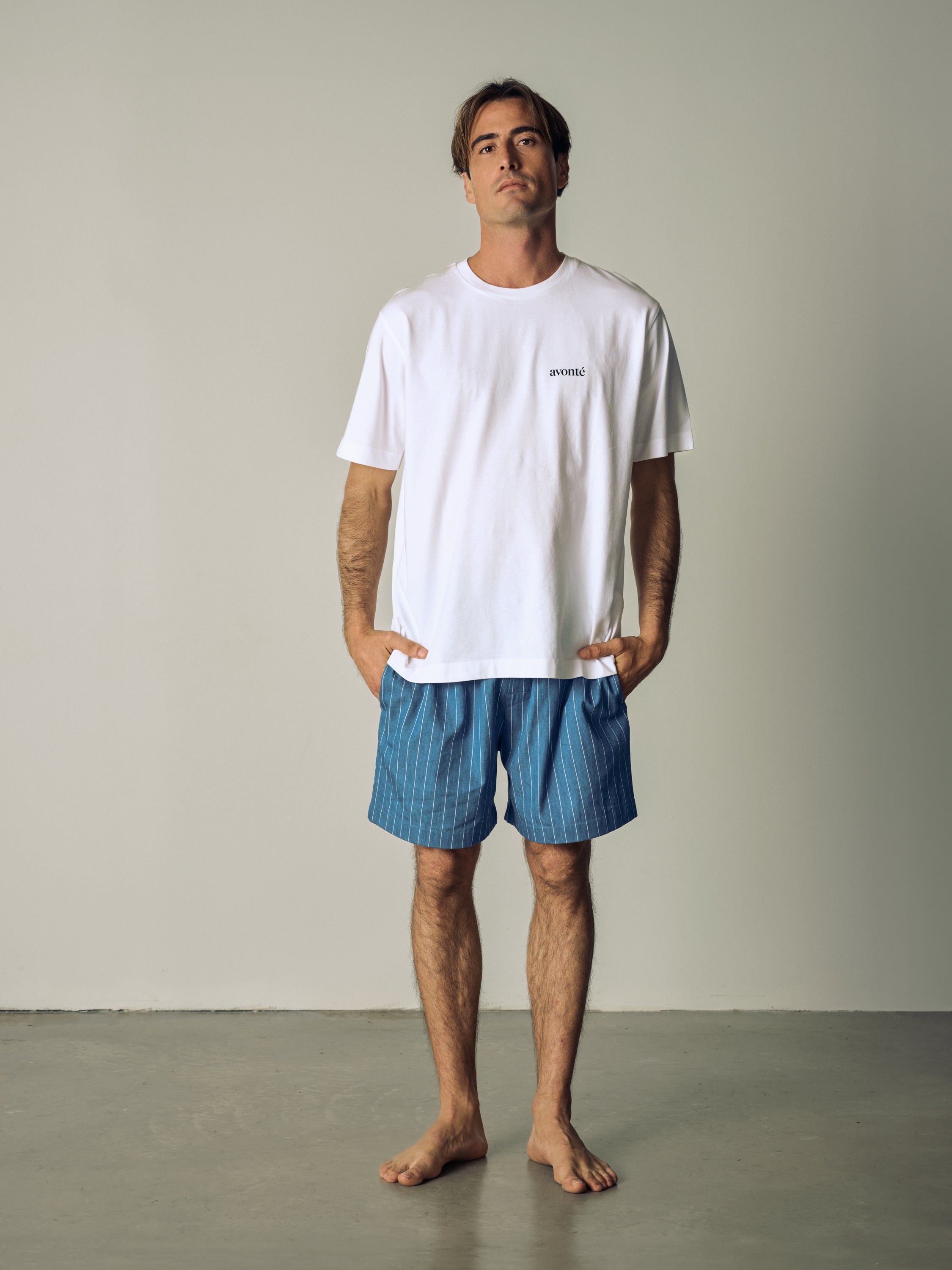 Easy Shorts - ocean pinstripe