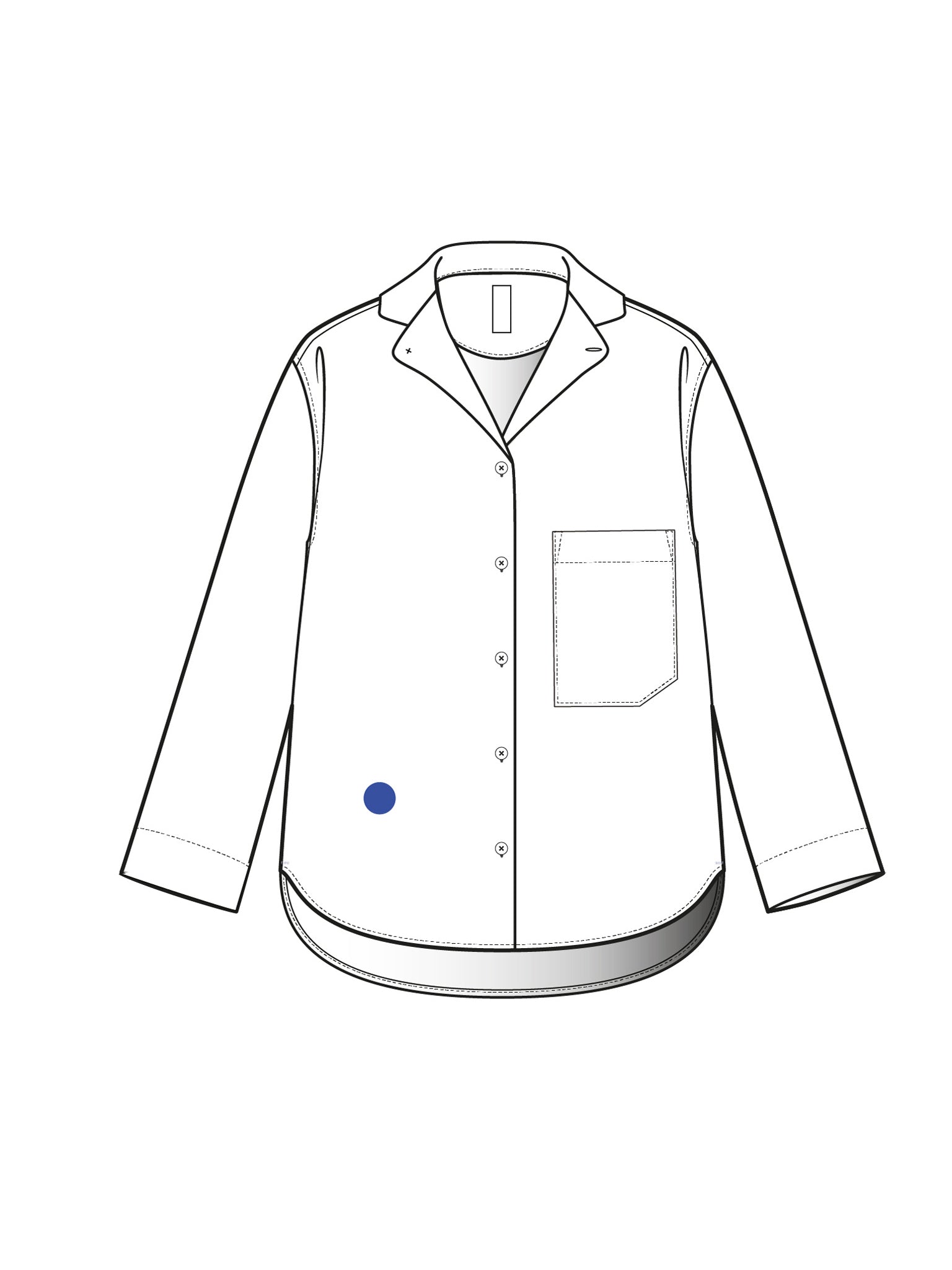 (Im)perfect Pyjama Shirt - classic blue stripe - XL