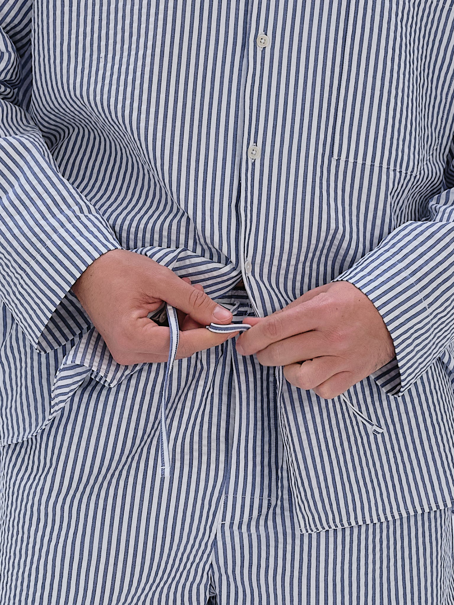 Pyjama Shorts - classic blue stripe