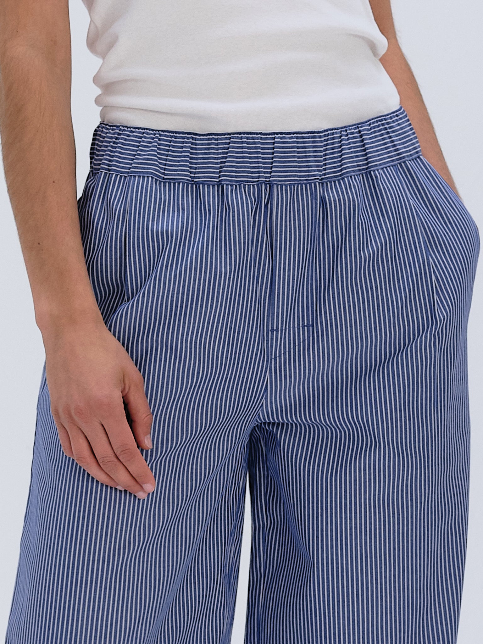 Wideleg Pyjama Pants - sailor blue stripe