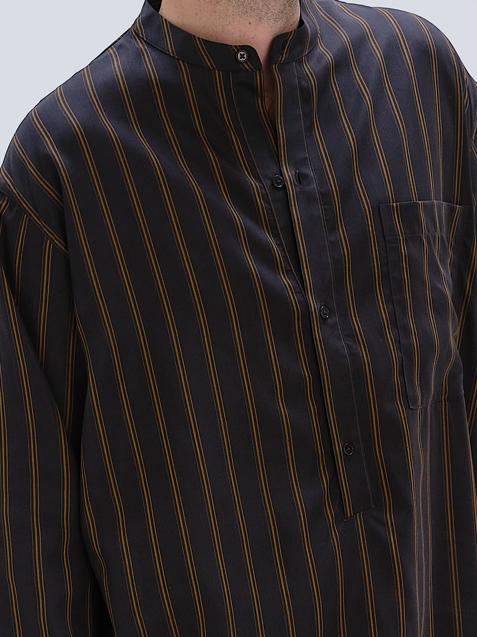 Nightshirt - toffee pinstripe