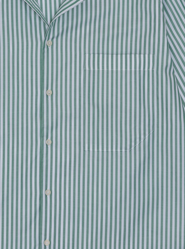 Pyjama Set (Shirt+ Shorts) - gratitude green stripe