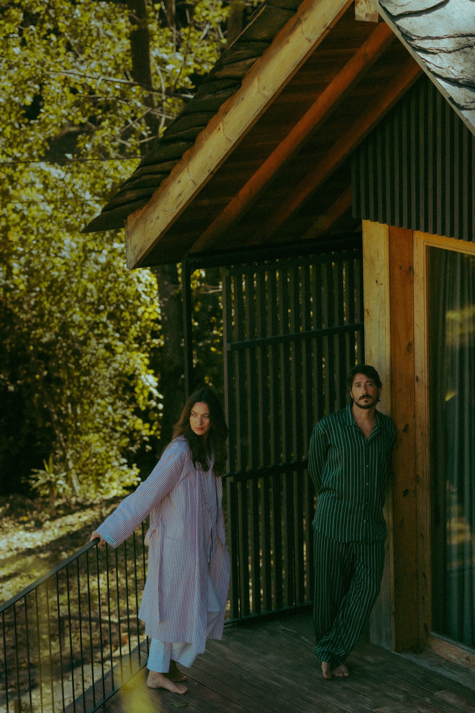 Pyjamahose - mossy green stripe