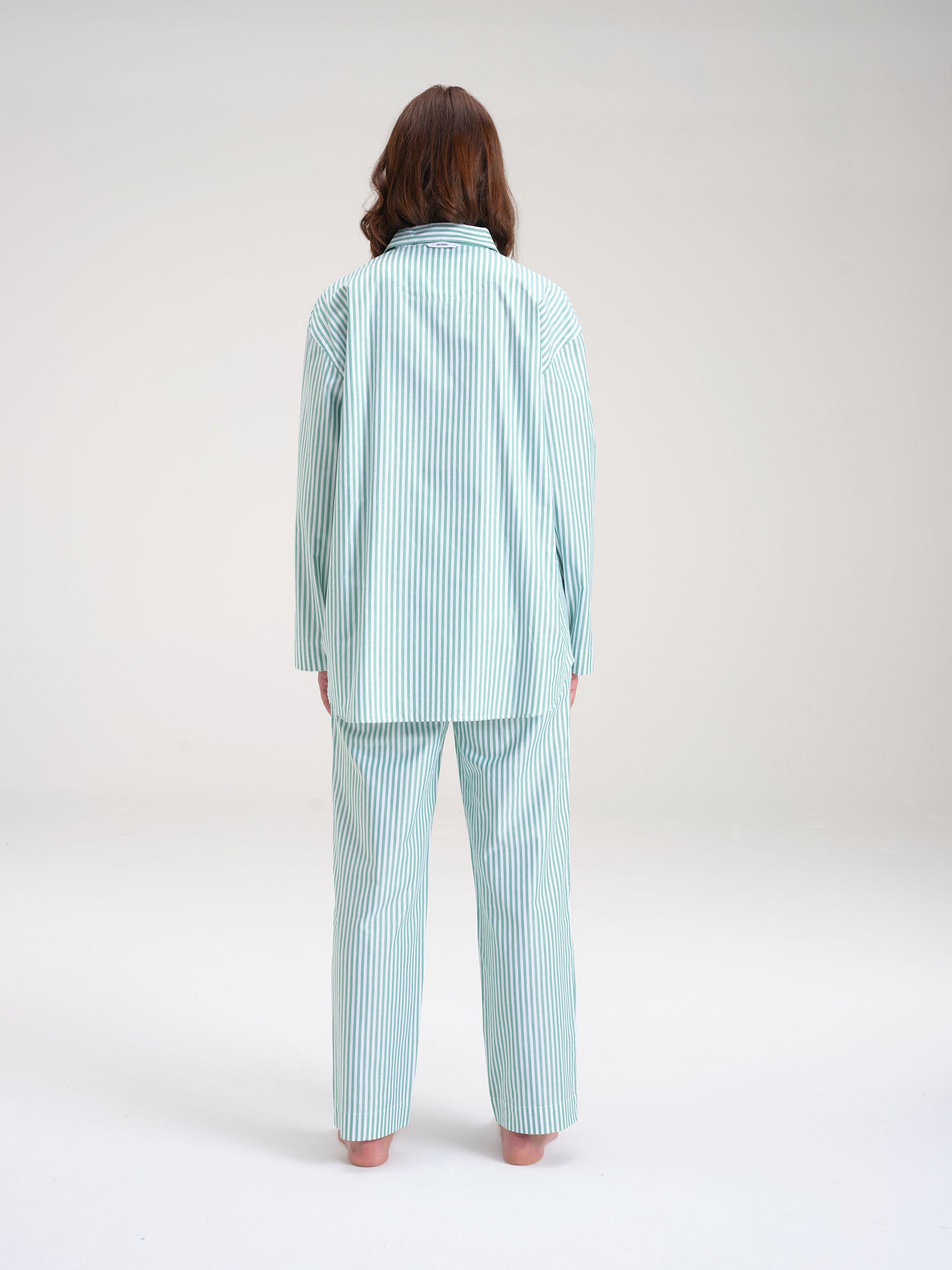 Pyjamaset (Hemd + Hose) - gratitude green stripe