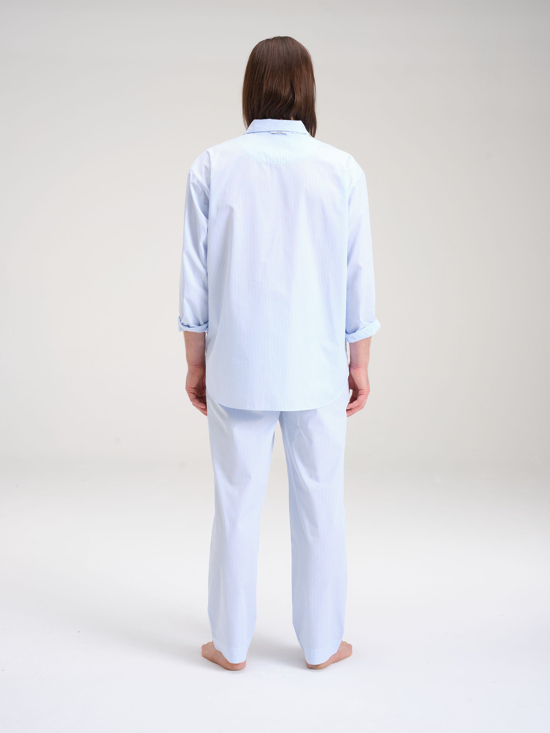 Pyjama Shirt - brave blue stripe