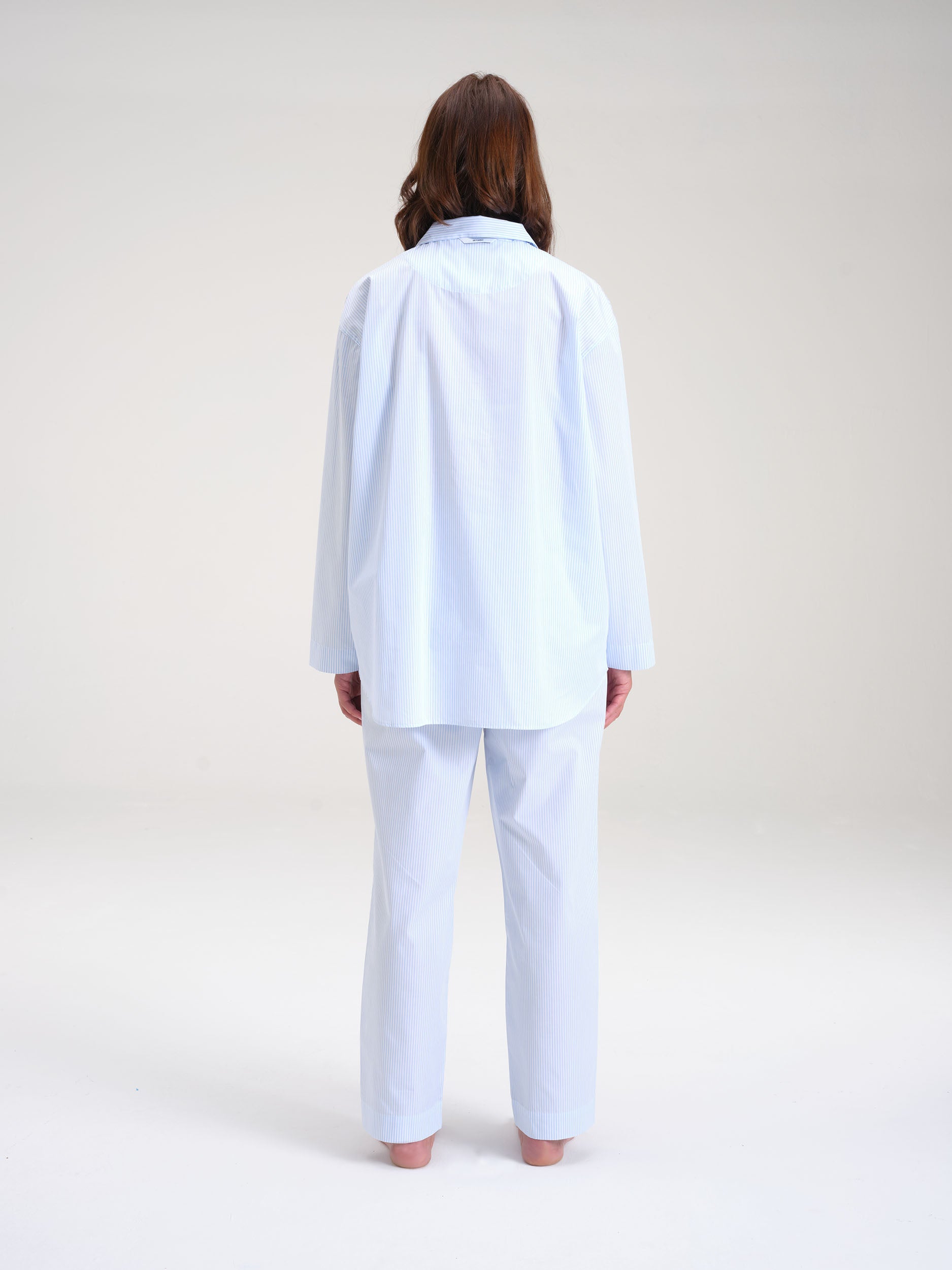 Pyjama Shirt - brave blue stripe