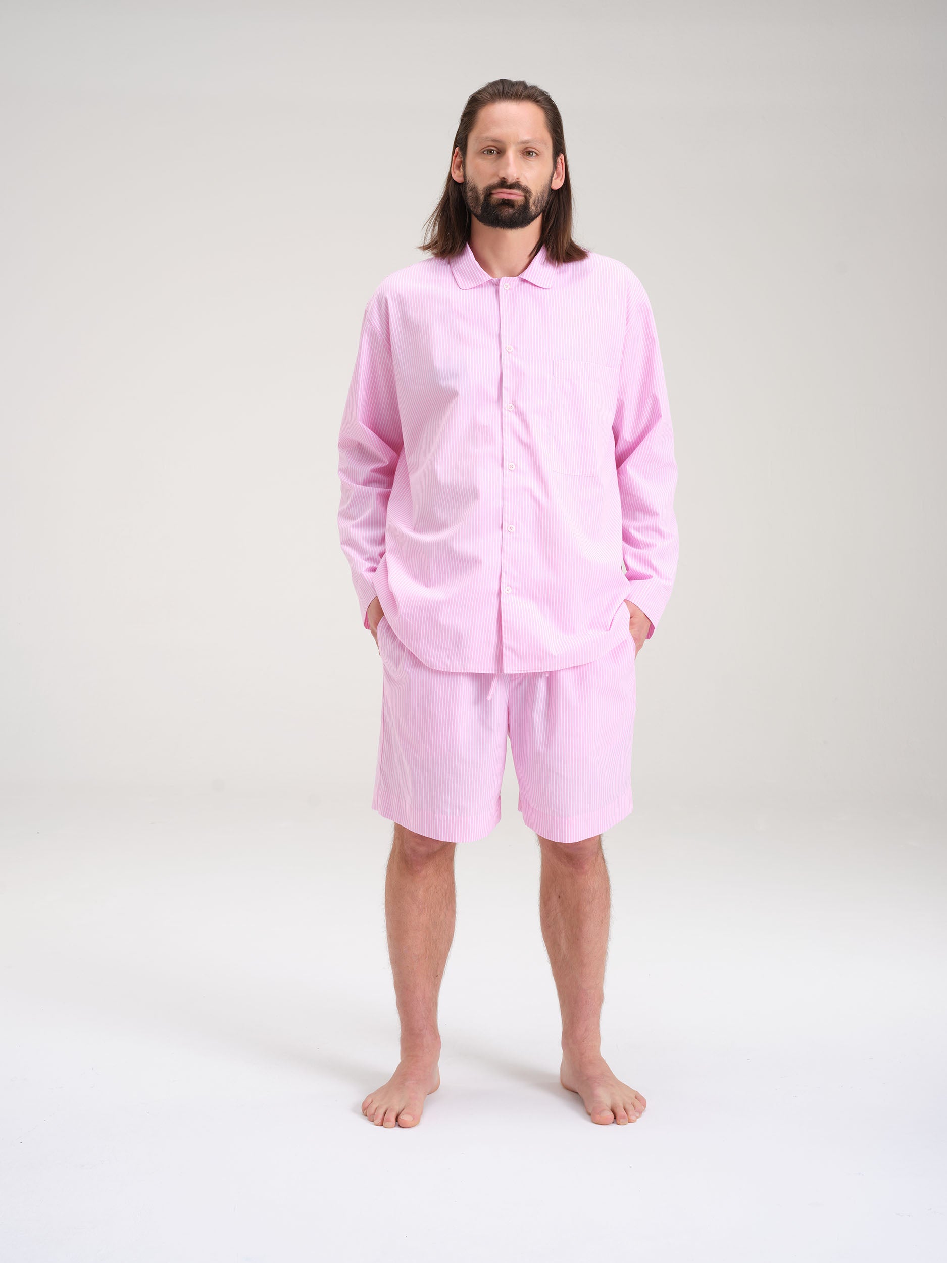 Pyjamaset (Hemd + Shorts) - pretty pink stripe