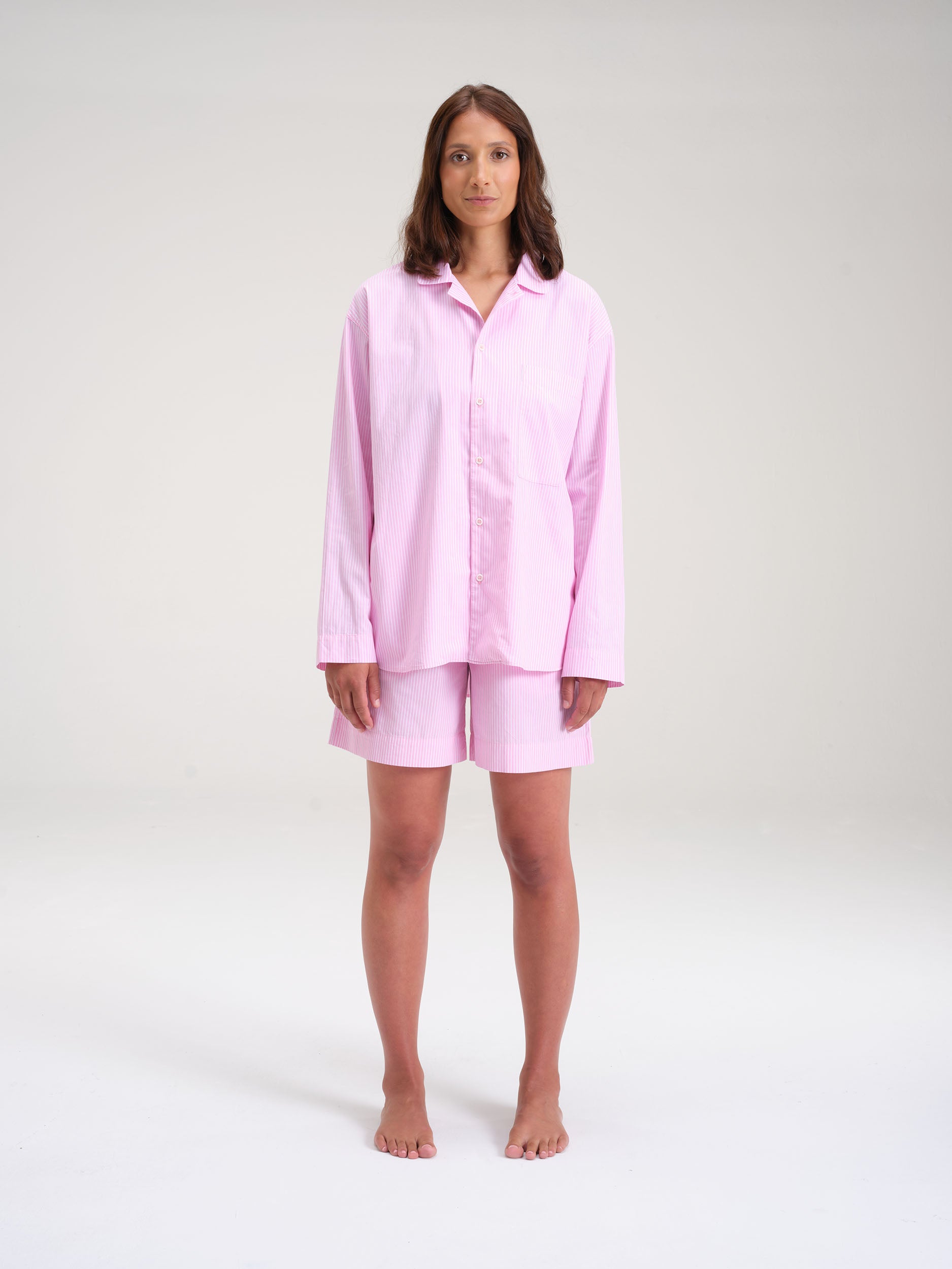 Pyjamaset (Hemd + Shorts) - pretty pink stripe