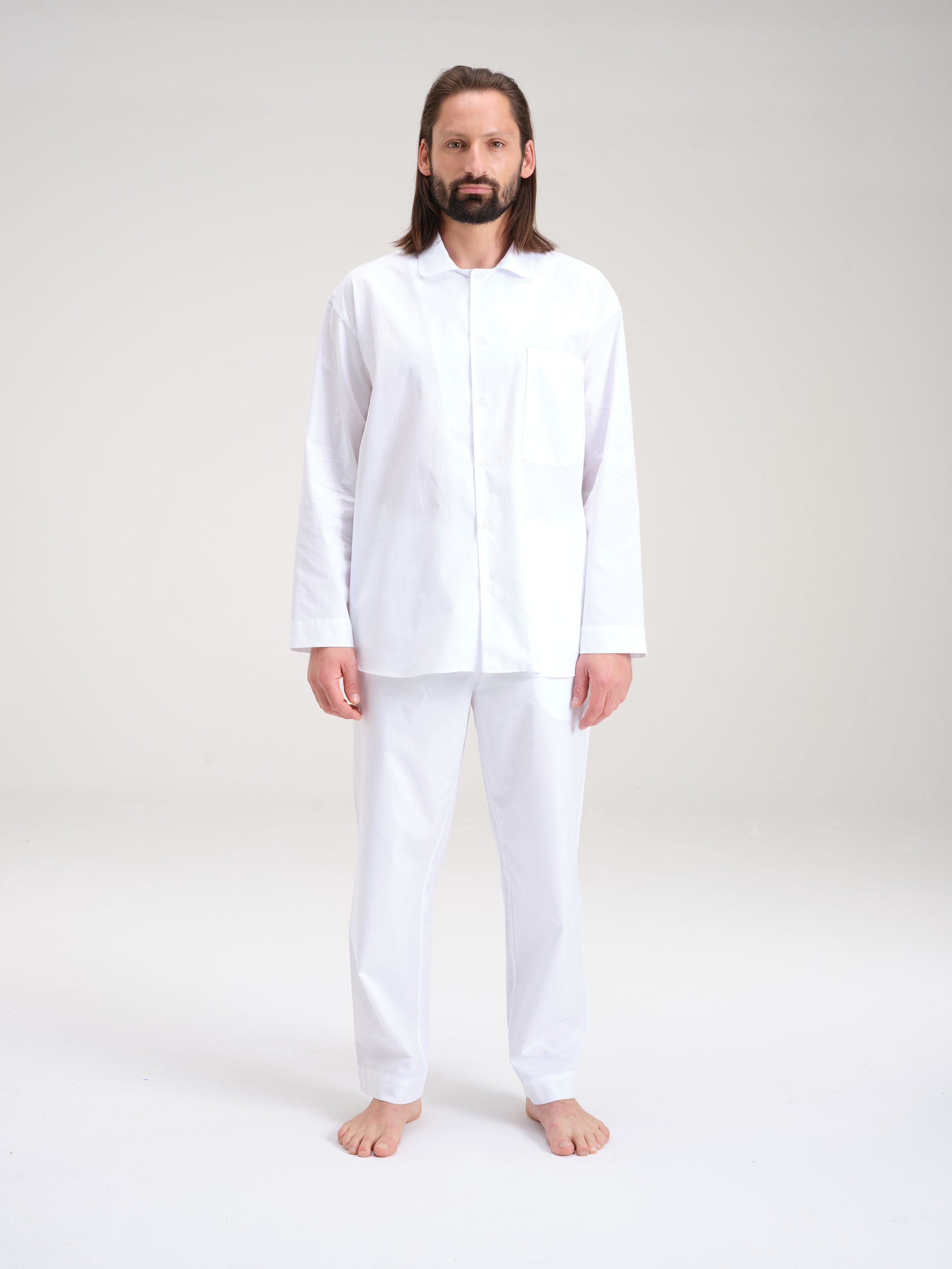 Pyjamaset (Hemd + Hose) - worthy white