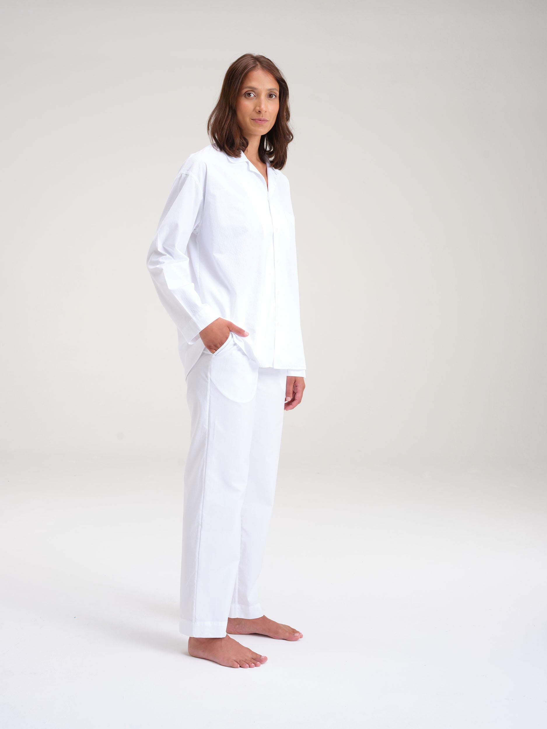Pyjamaset (Hemd + Hose) - worthy white