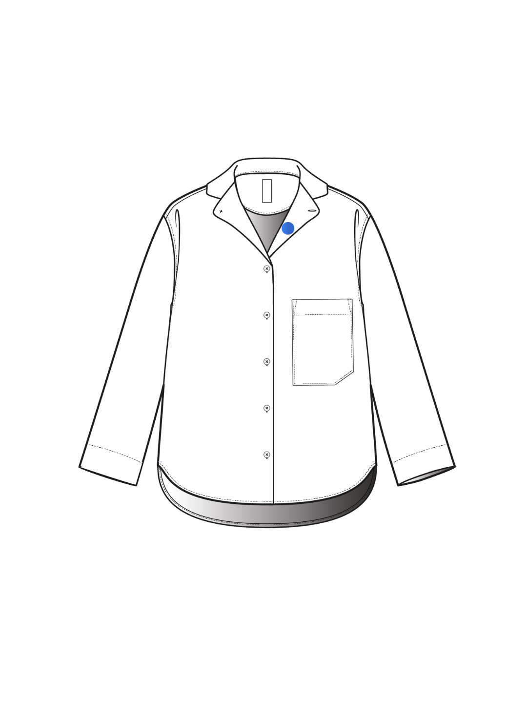 (Im)perfect Pyjama Shirt - indigo blue stripe - S