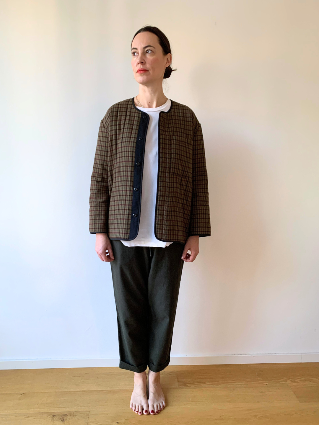 Padded Jacke - chestnut check