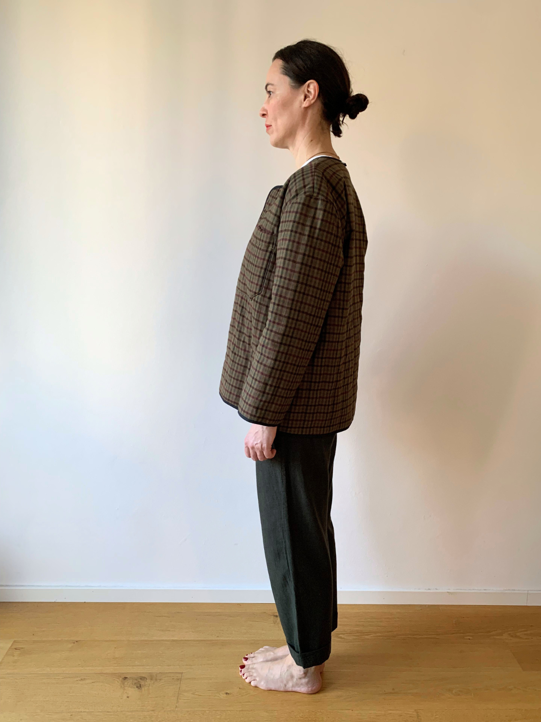 Padded Jacke - chestnut check