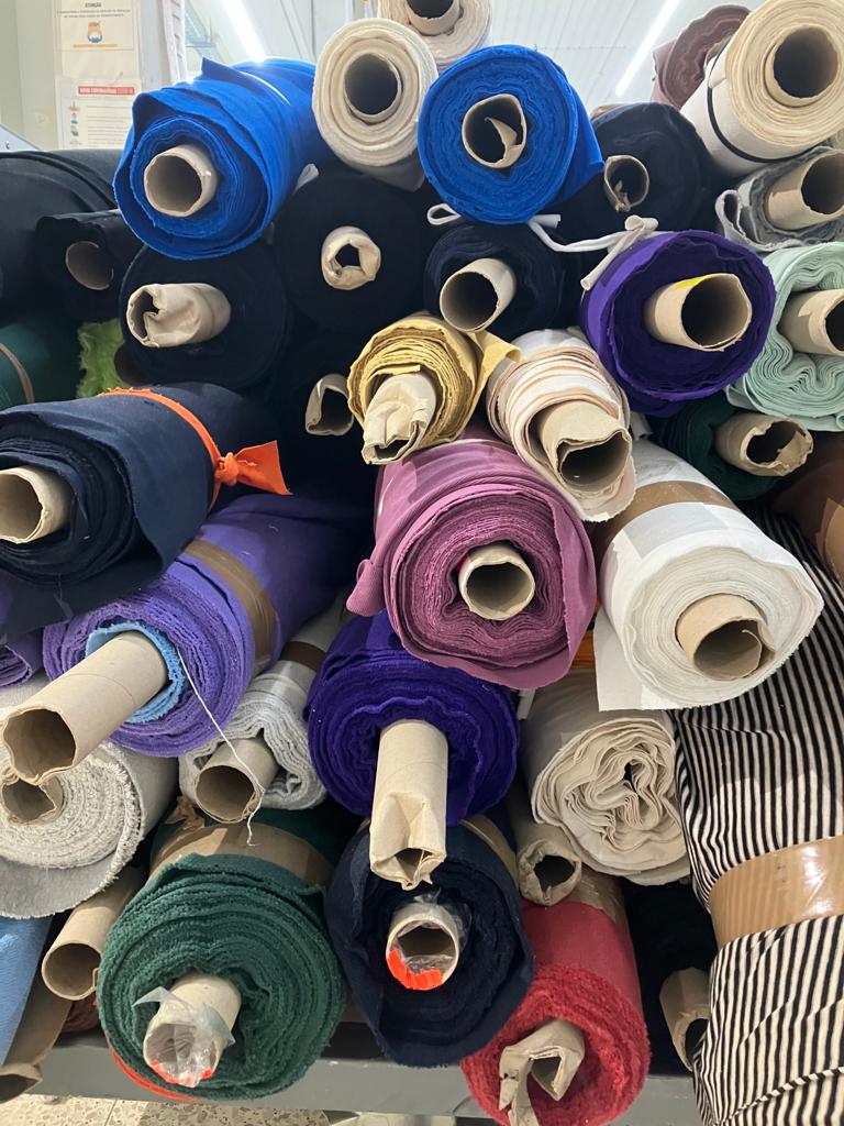 colorful industrial leftover fabrics 