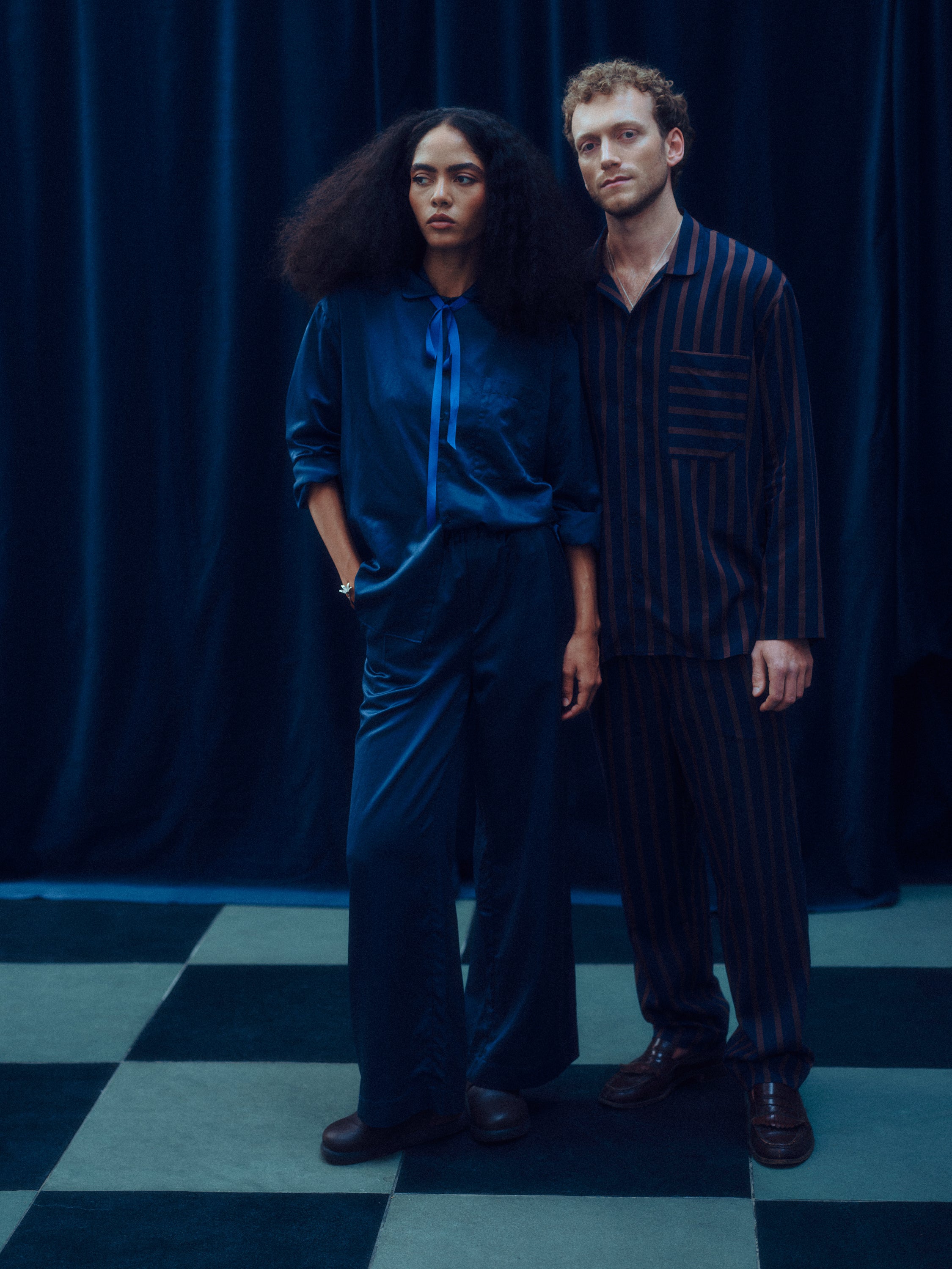 Pyjama Set (Shirt + Pants) - sailor blue stripe