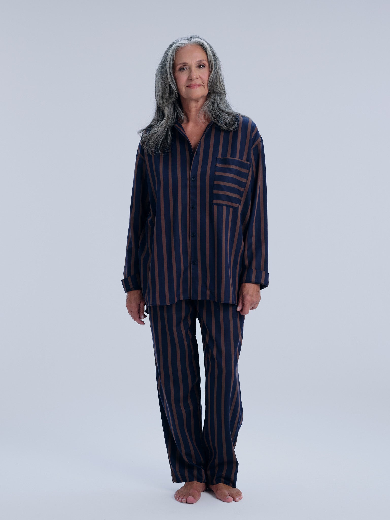 Pyjamaset (Shirt + Pants) - chocolate night stripe