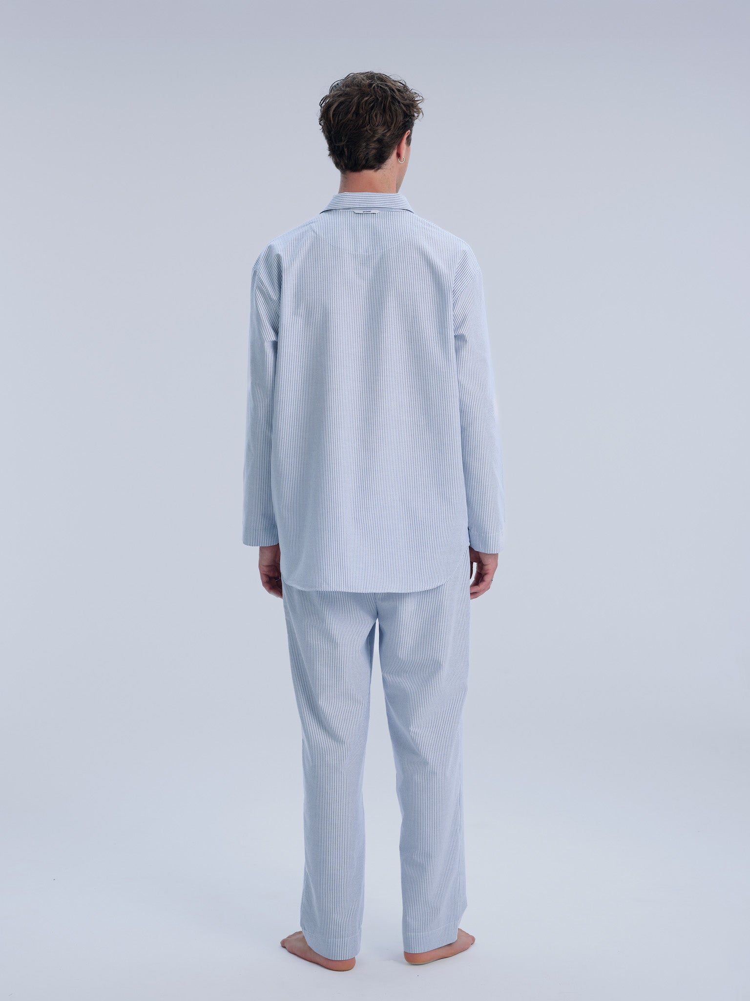 Pyjamahemd - powder blue stripe