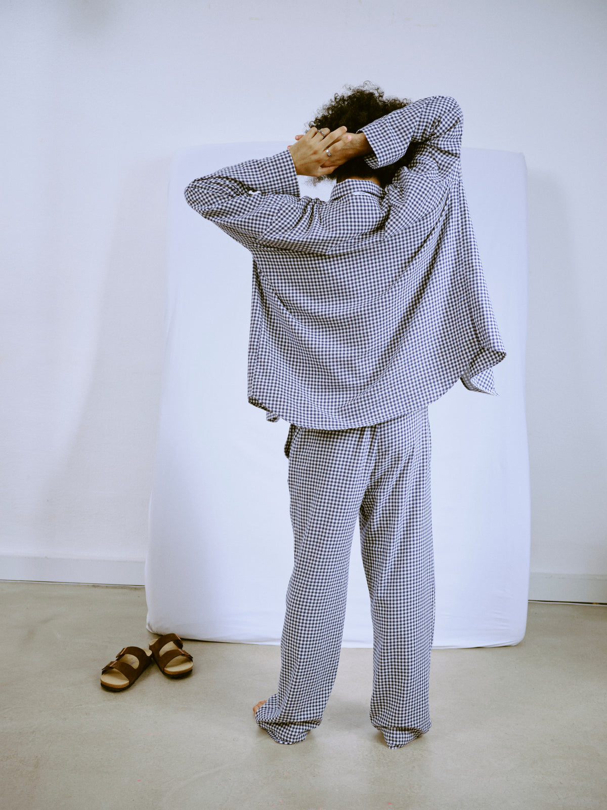 Pyjamahemd - little navy check