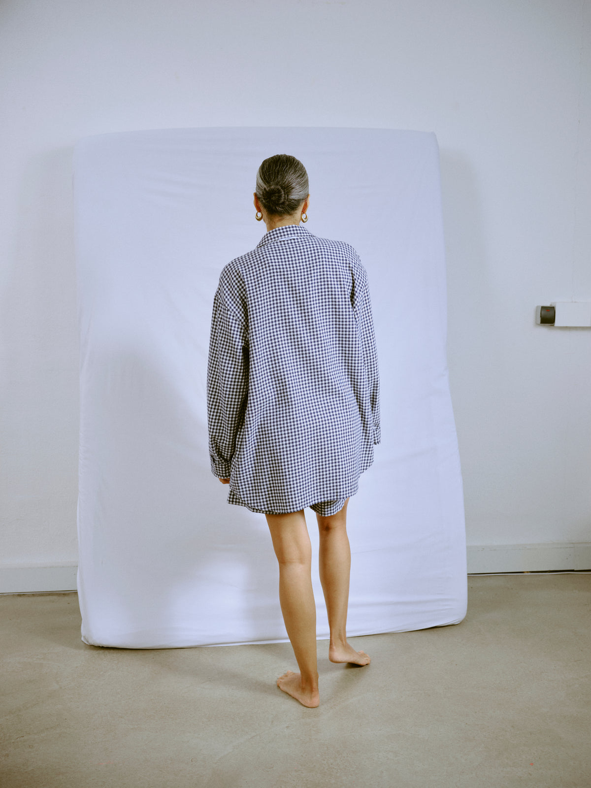 Pyjamahemd - little navy check