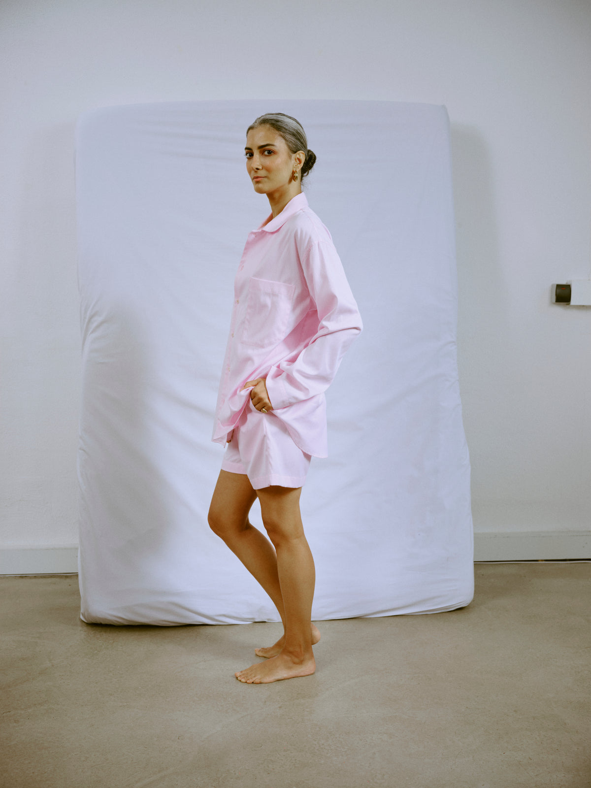 Pyjama Set (Shirt + Shorts) - tiny rose hearts