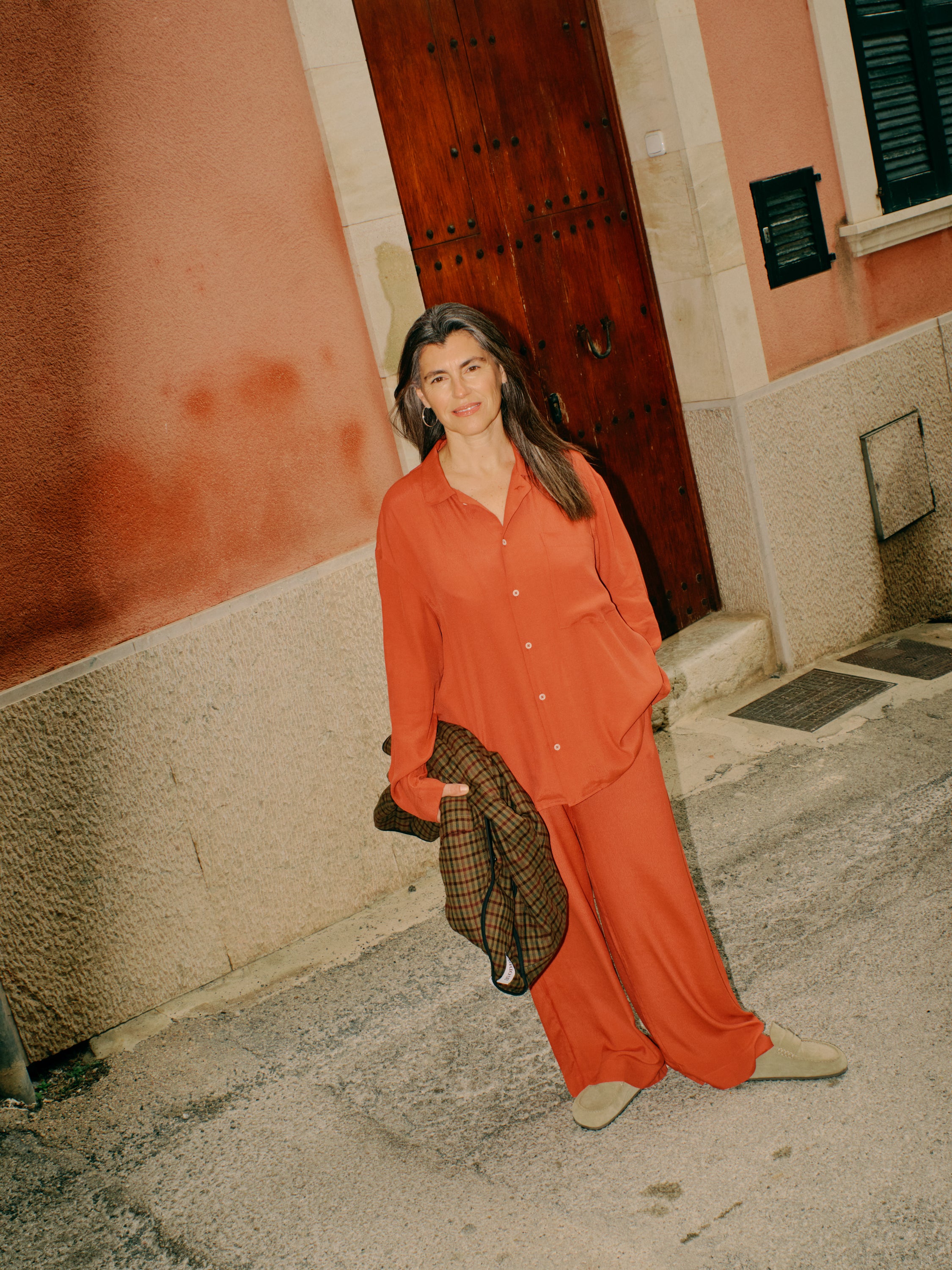 Wideleg Pyjama Pants - terracotta