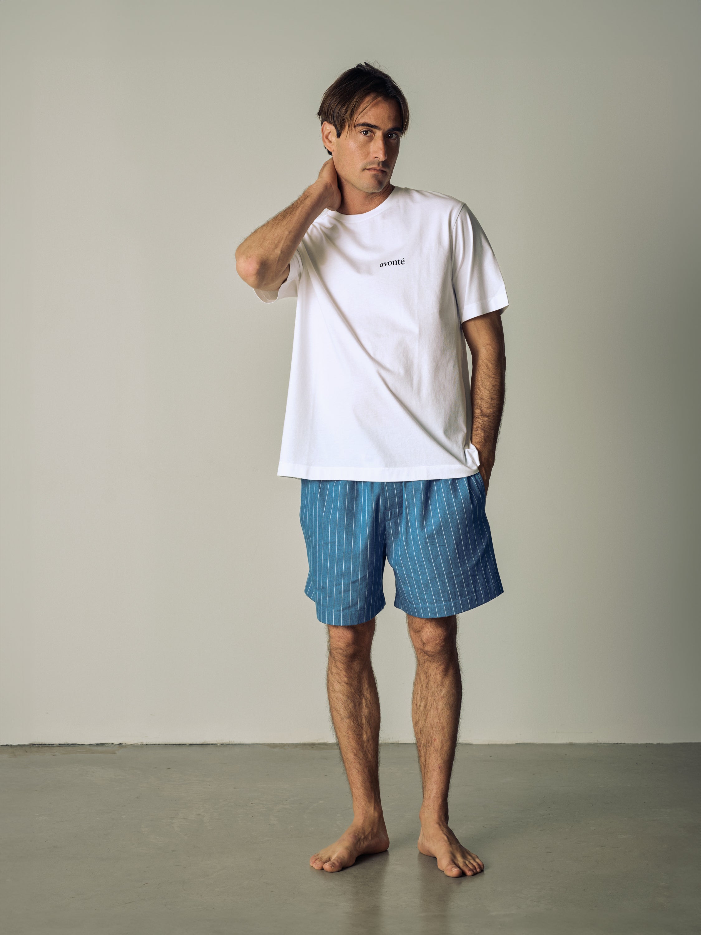 Easy Shorts - ocean pinstripe