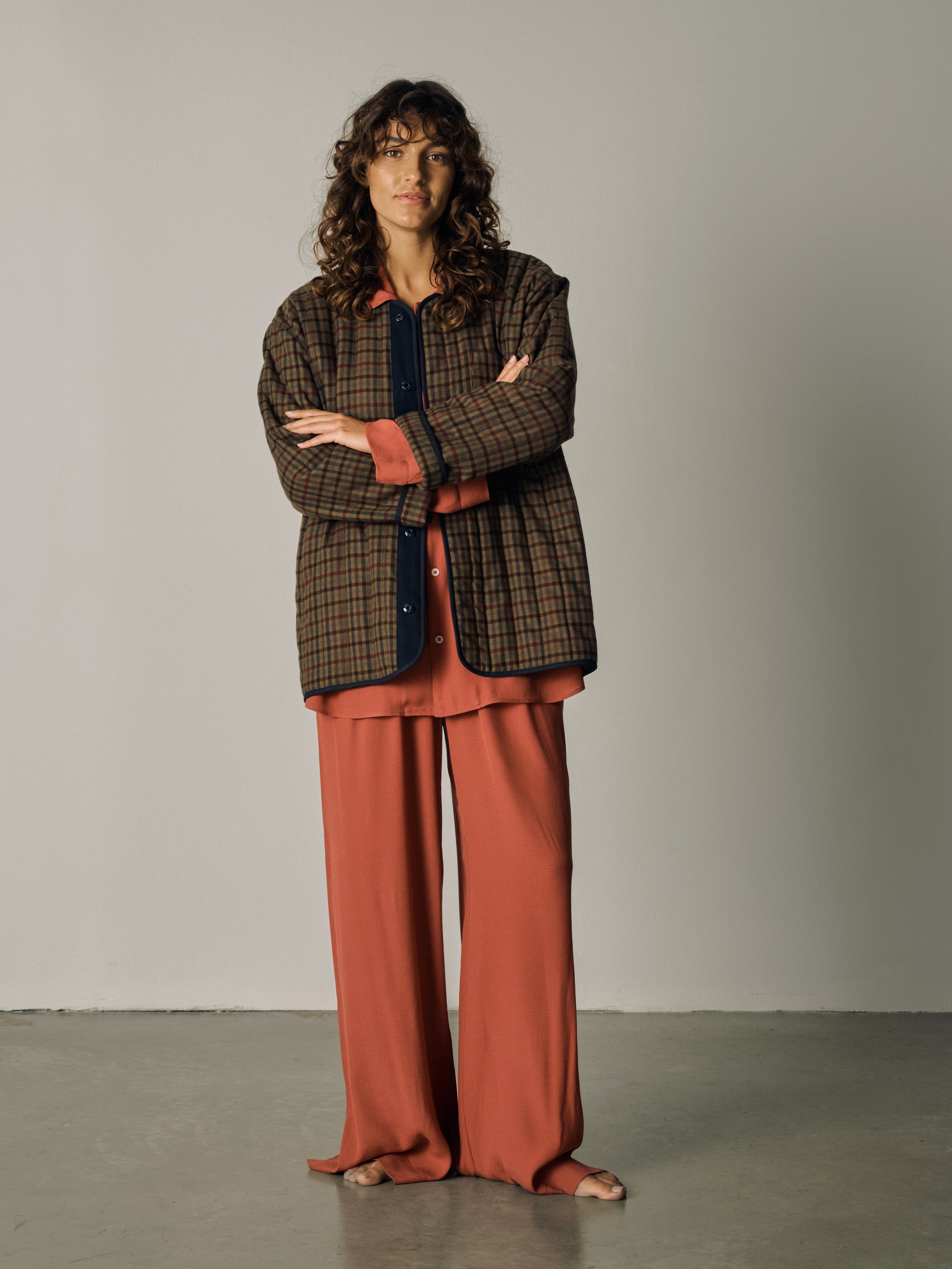 Padded Jacke - chestnut check