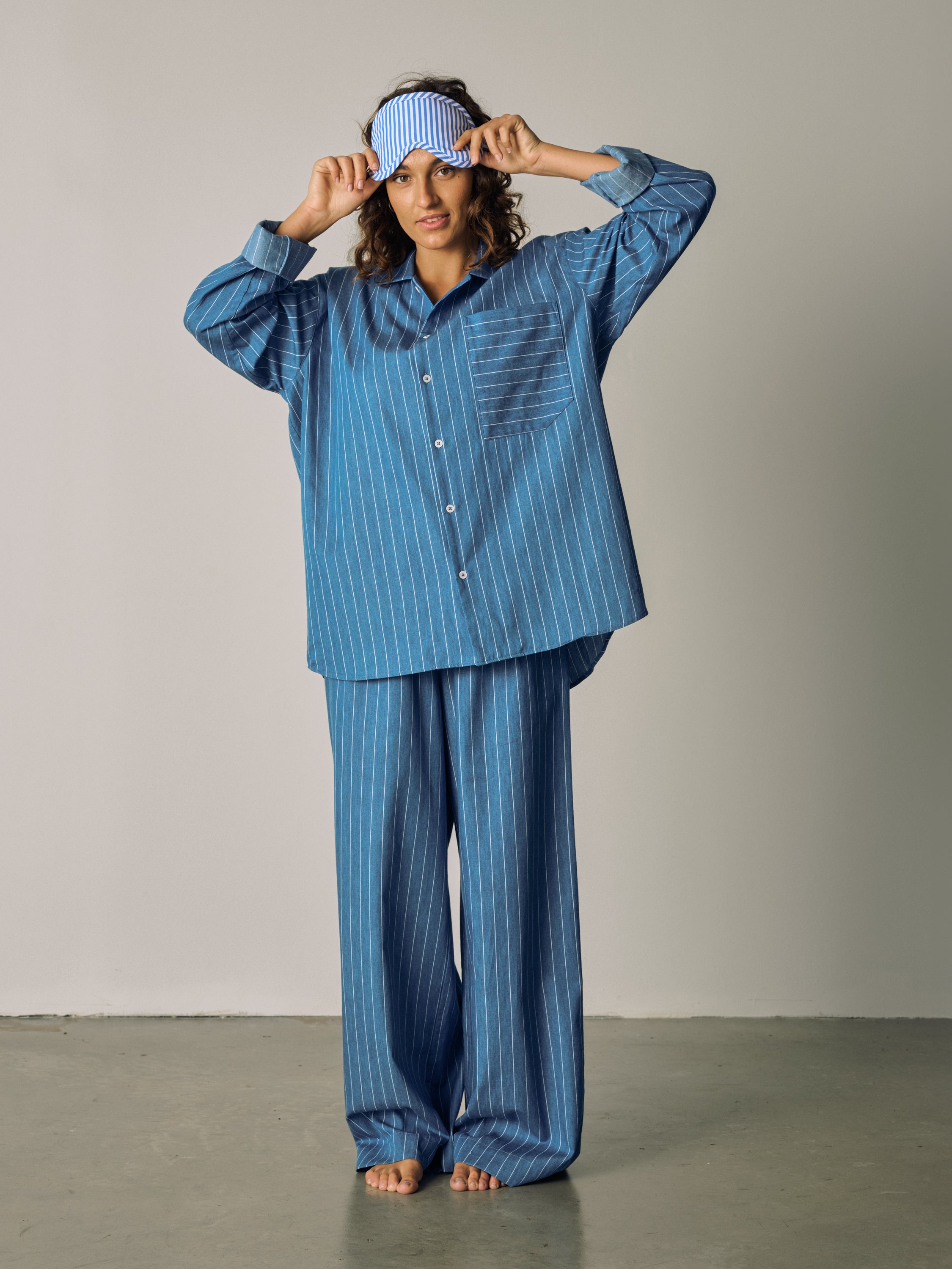 Sleep mask - sailor blue stripe