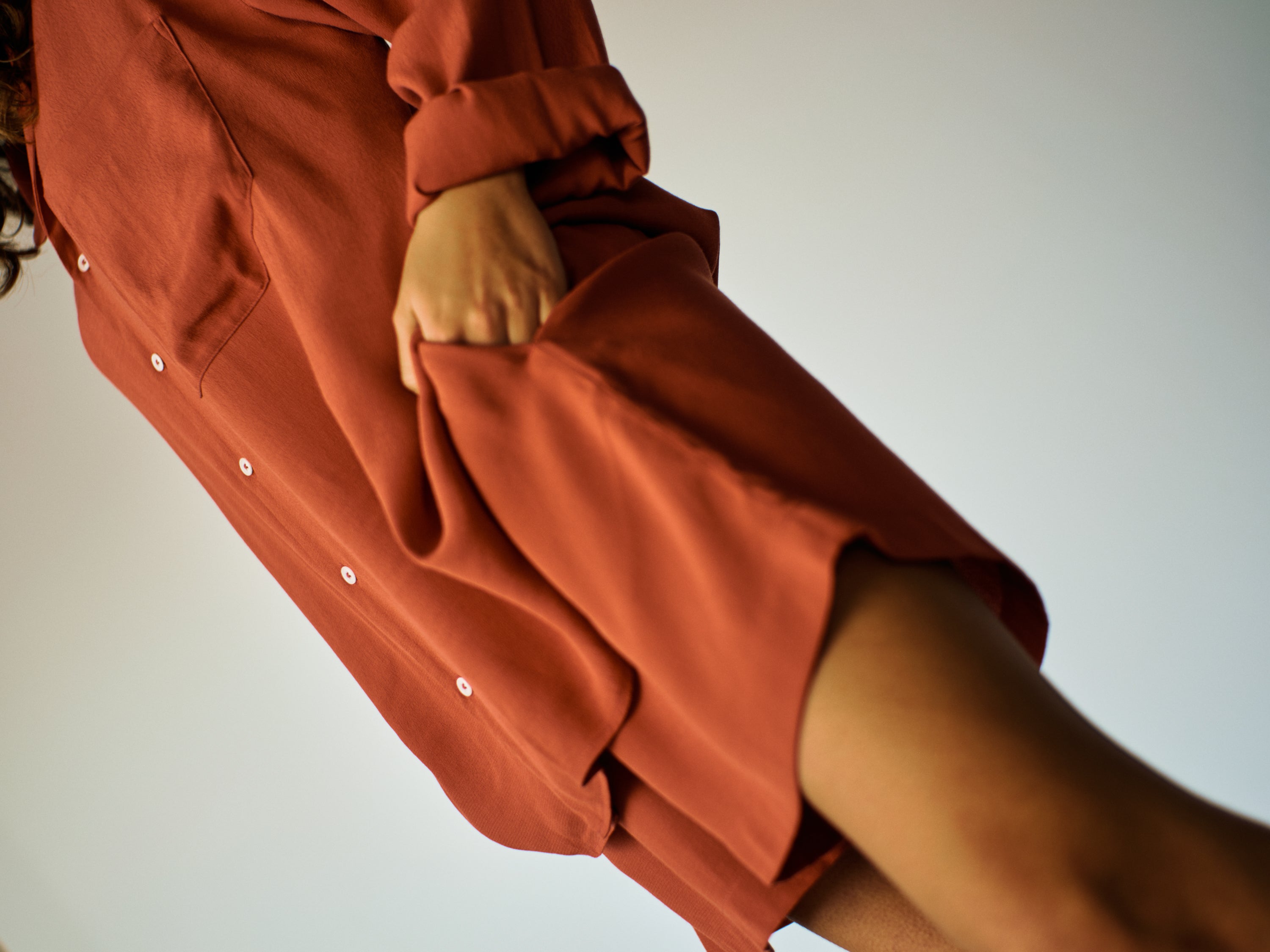 Pyjama Set (Shirt + Shorts) - terracotta